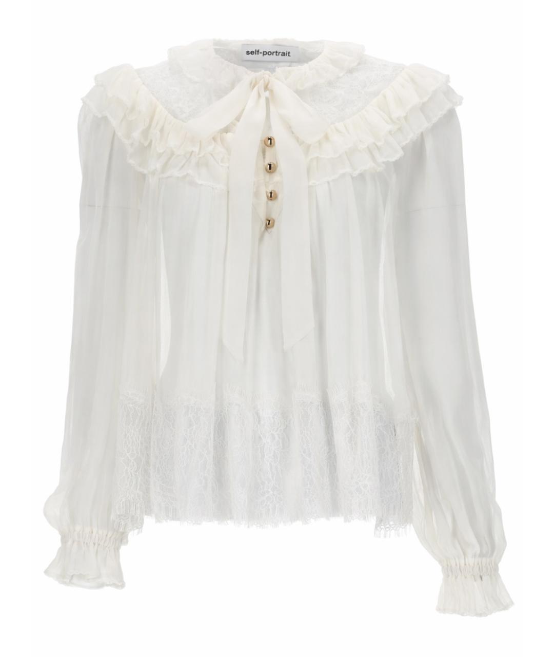 SELF-PORTRAIT Белая вискозная блузы, фото 1