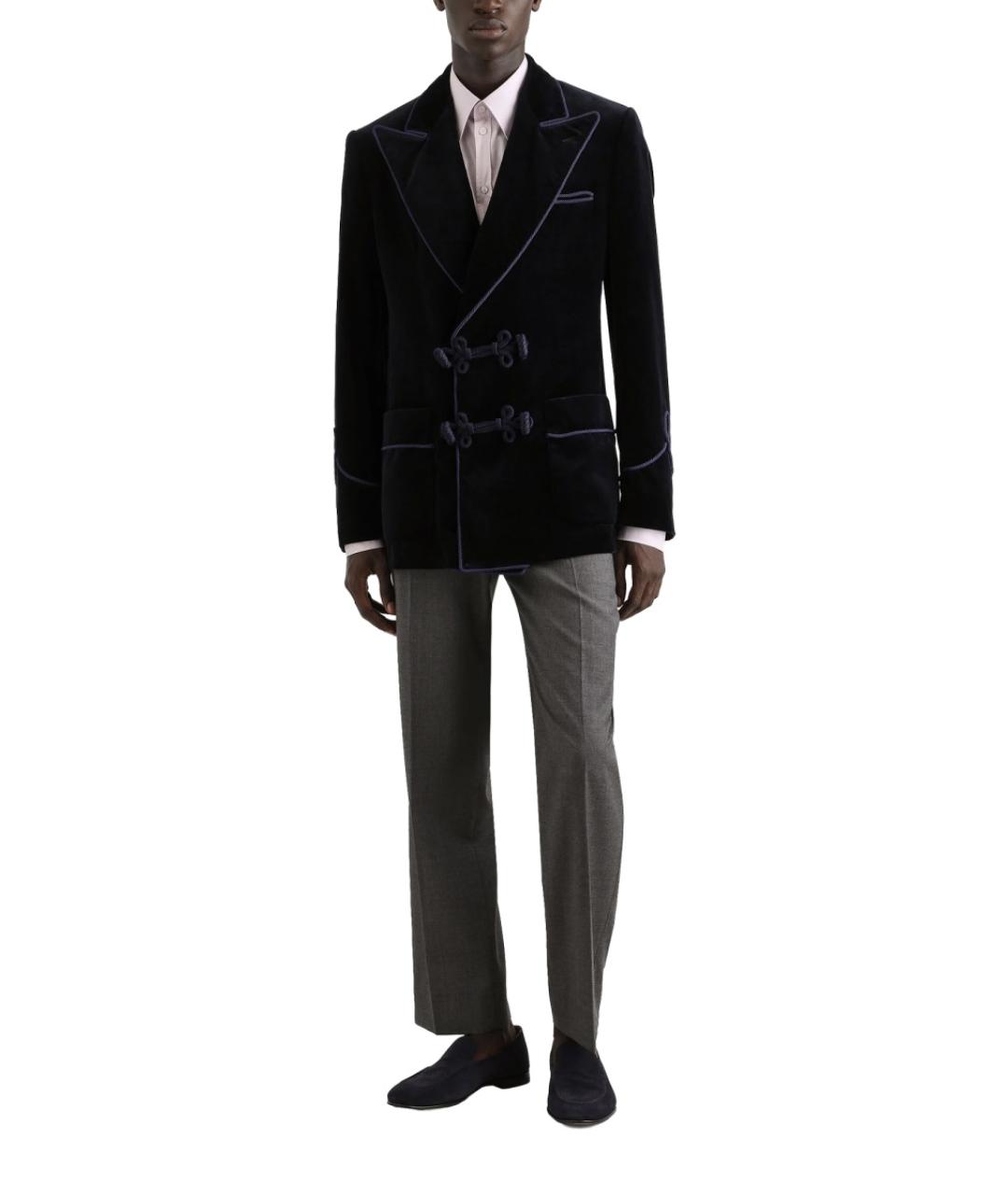 DOLCE&GABBANA Серые шерстяные классические брюки, фото 2