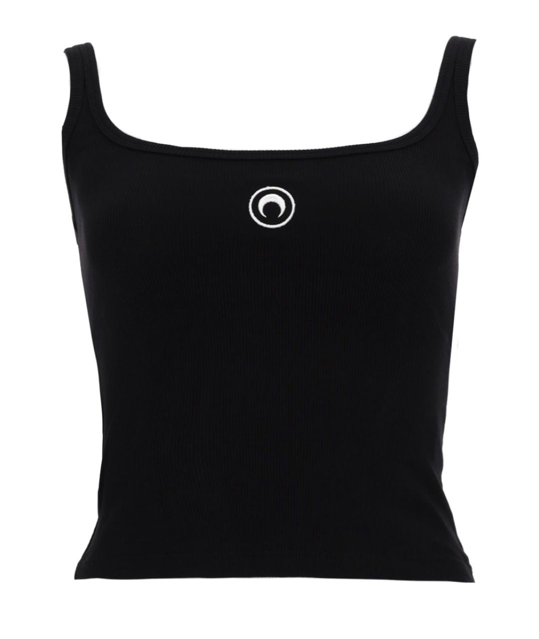 MARINE SERRE Черная хлопковая майка, фото 1