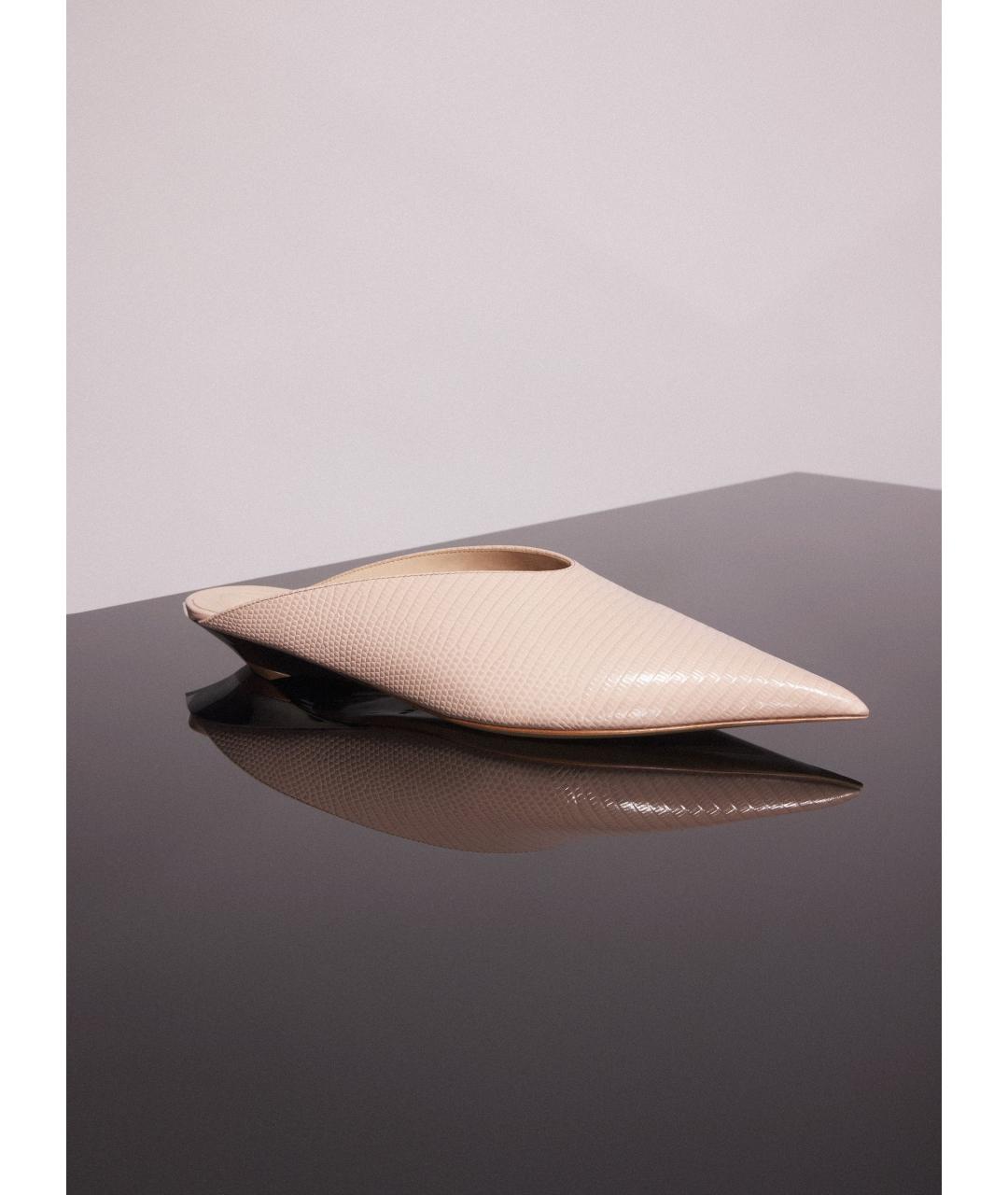 MUGLER Розовые кожаные мюли, фото 4