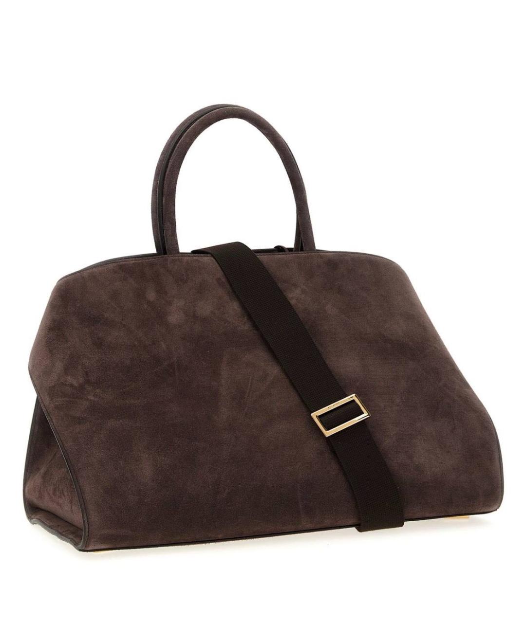 FERRAGAMO Коричневая замшевая сумка тоут, фото 6