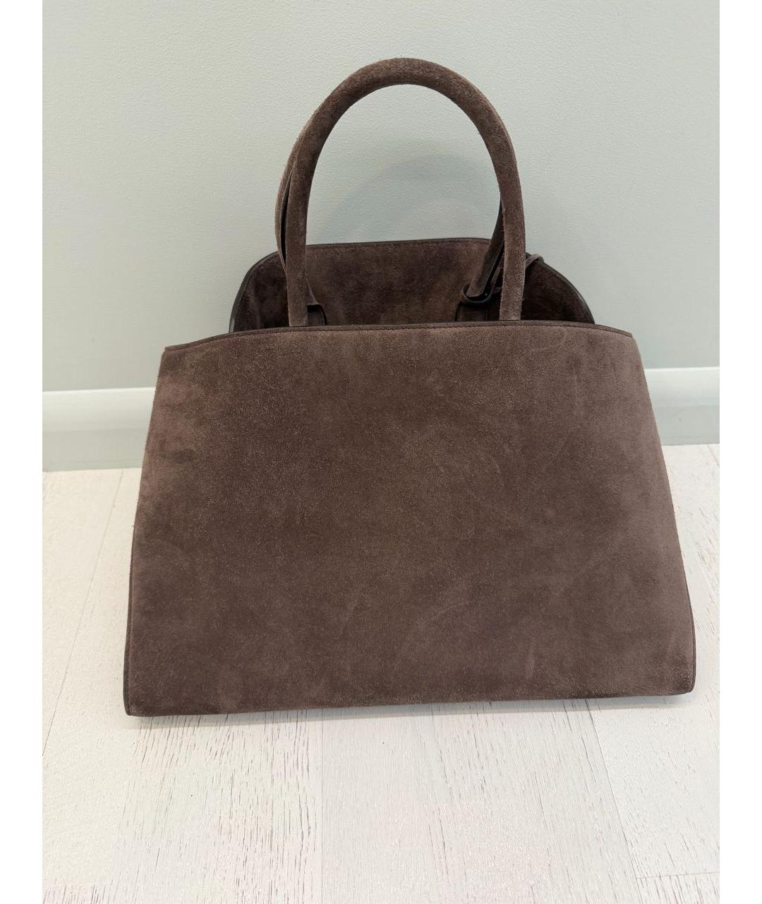 FERRAGAMO Коричневая замшевая сумка тоут, фото 3