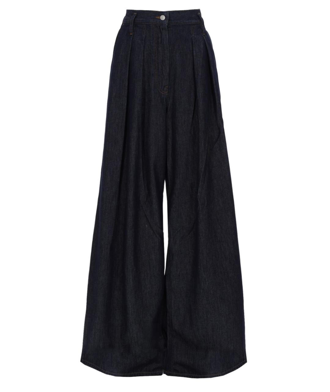 DRIES VAN NOTEN Темно-синие хлопковые джинсы клеш, фото 1