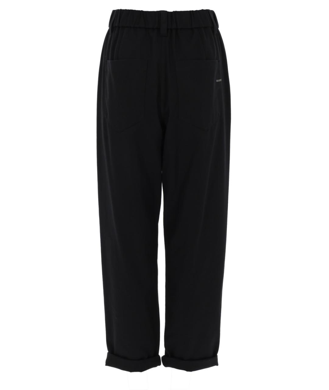 BRUNELLO CUCINELLI Черные хлопковые прямые брюки, фото 2