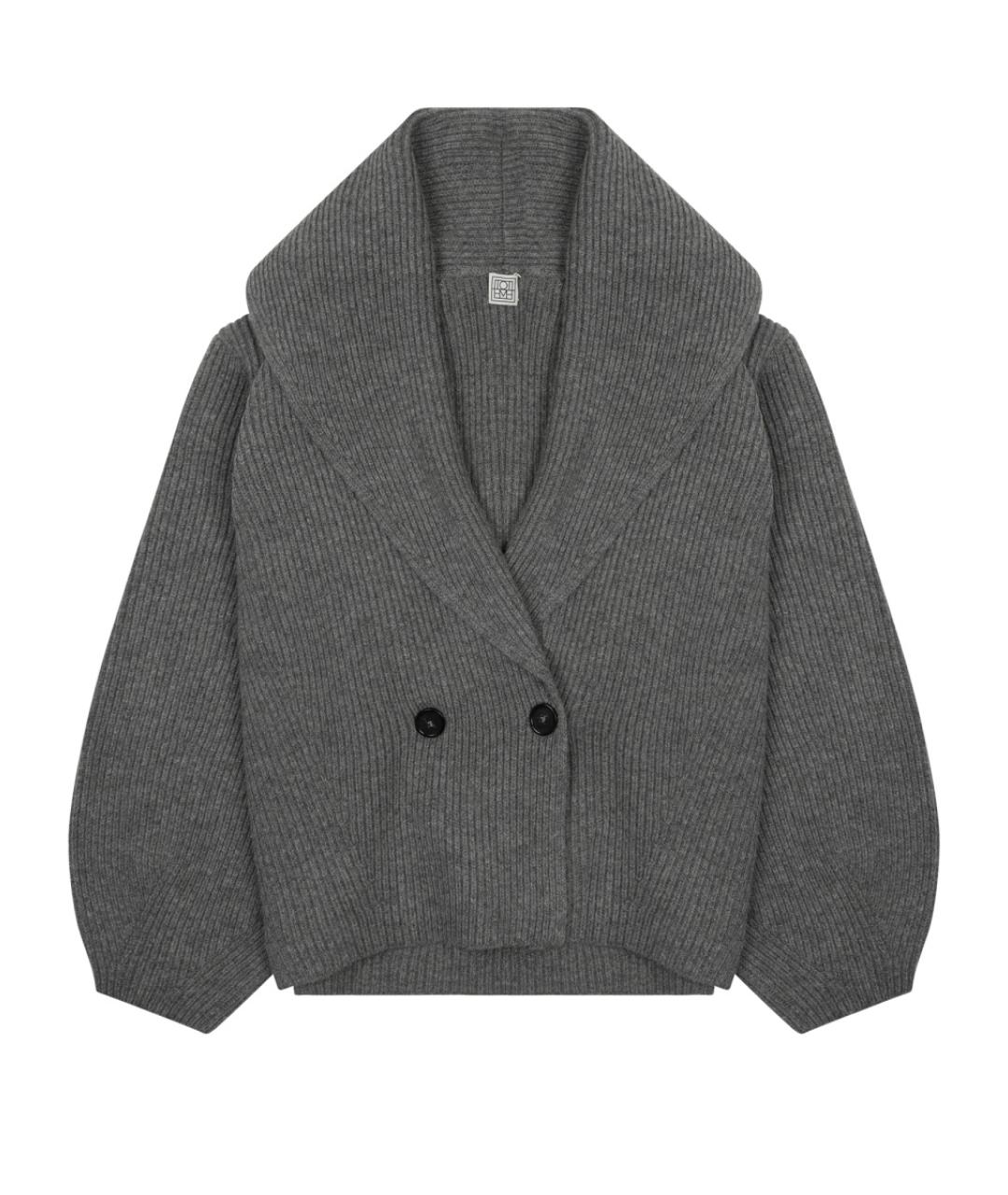 TOTEME Серый шерстяной кардиган, фото 1