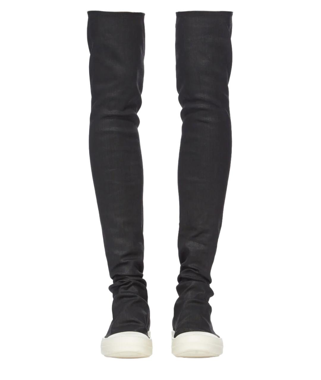 RICK OWENS DRKSHDW Черные текстильные ботфорты, фото 3