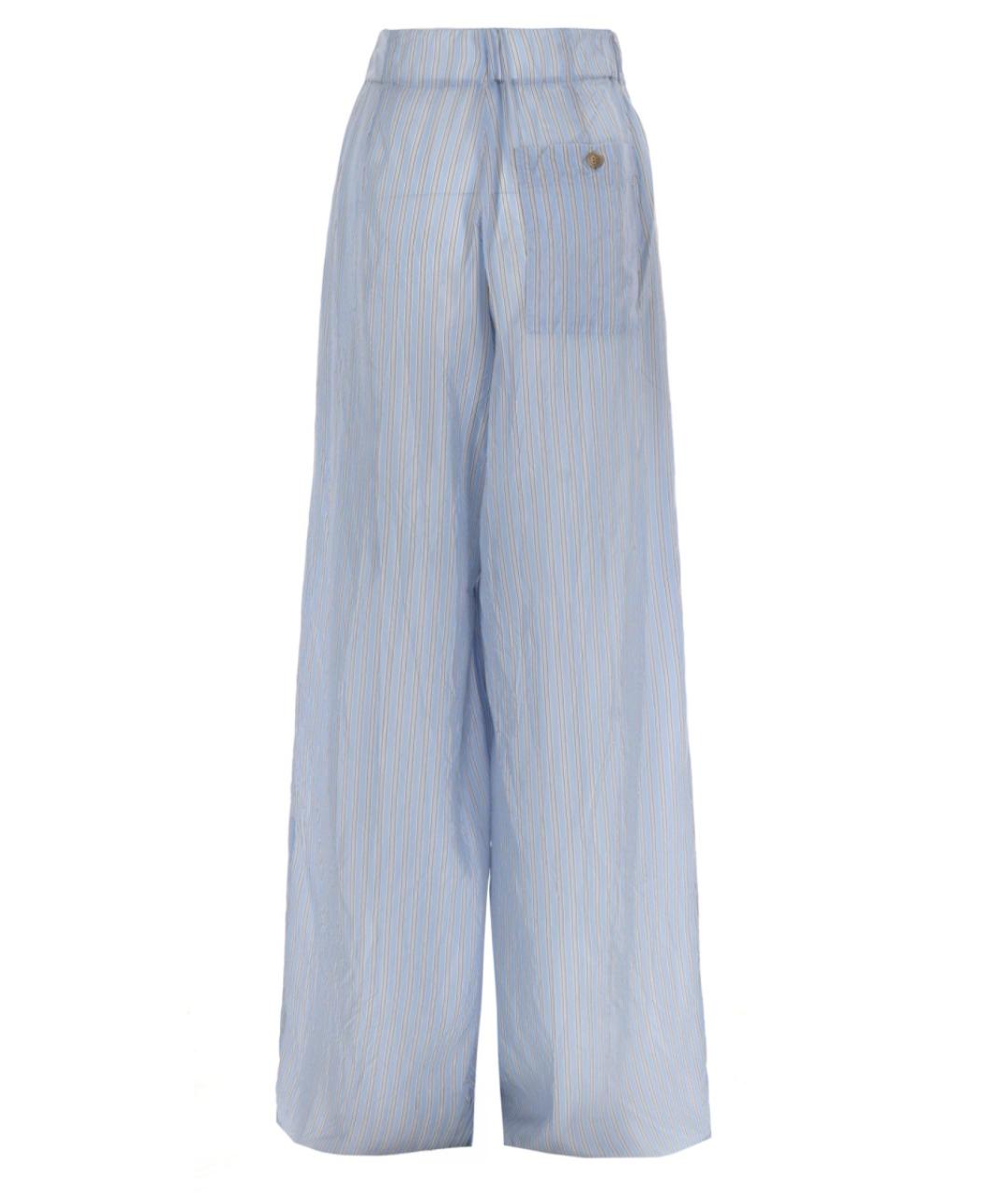 DRIES VAN NOTEN Голубые вискозные брюки широкие, фото 2