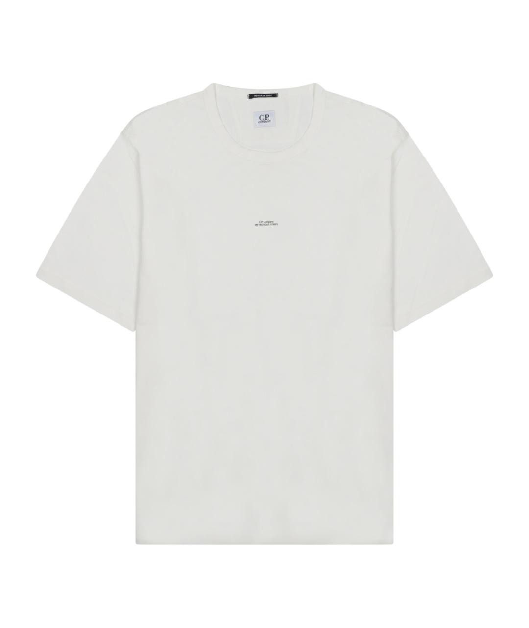 CP COMPANY Белая хлопковая футболка, фото 1