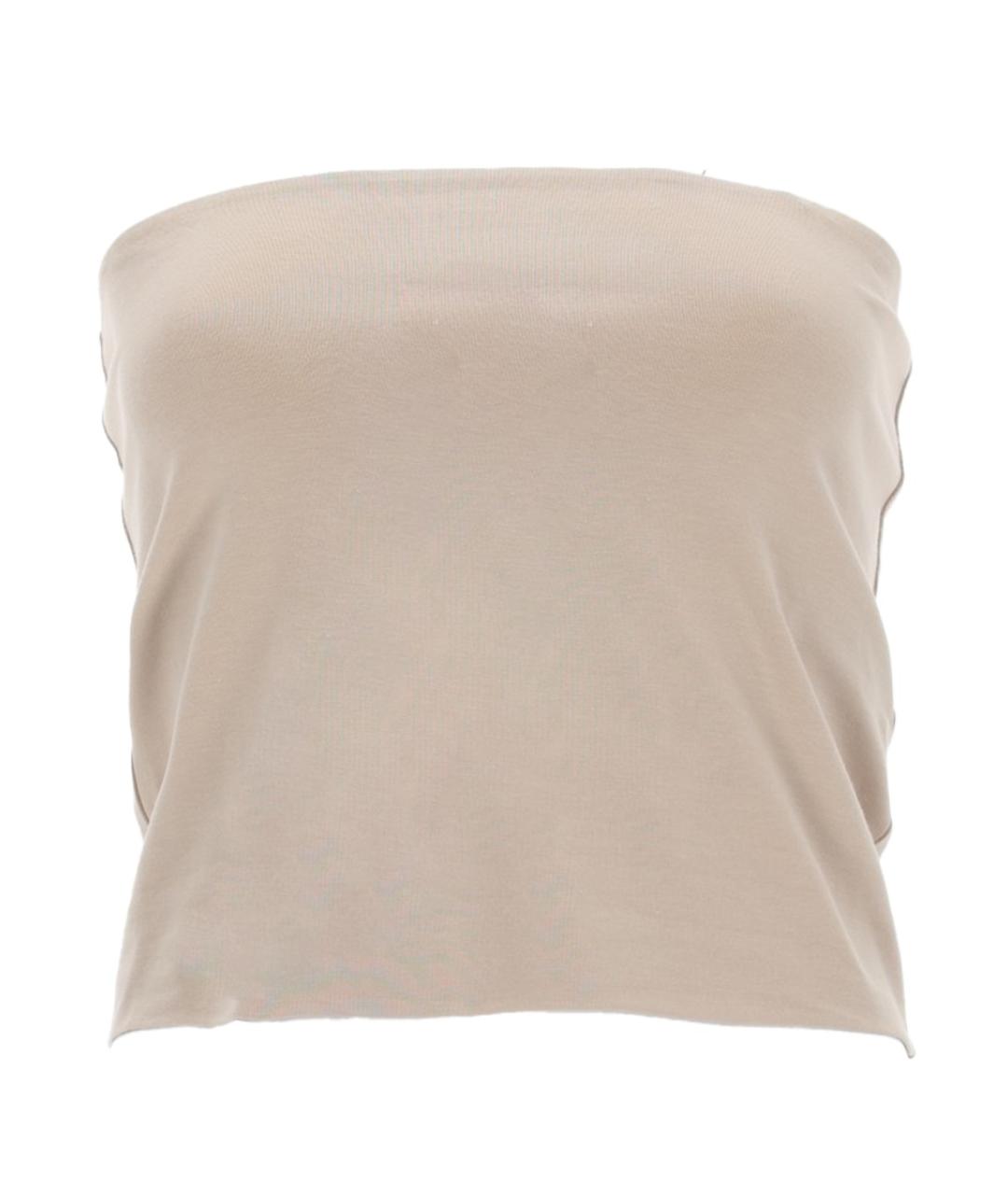 BRUNELLO CUCINELLI Бежевая хлопковая майка, фото 1