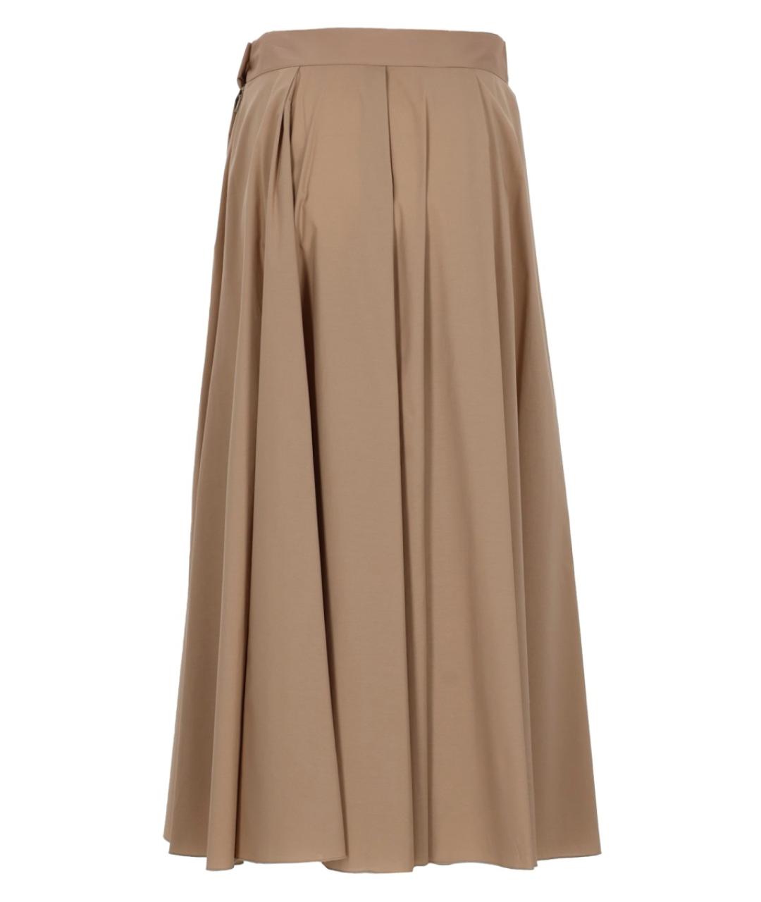 FAY Бежевая хлопковая юбка миди, фото 2
