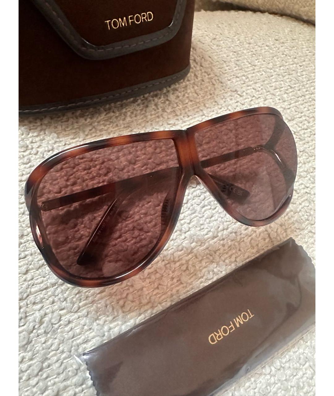 TOM FORD Бордовые пластиковые солнцезащитные очки, фото 5