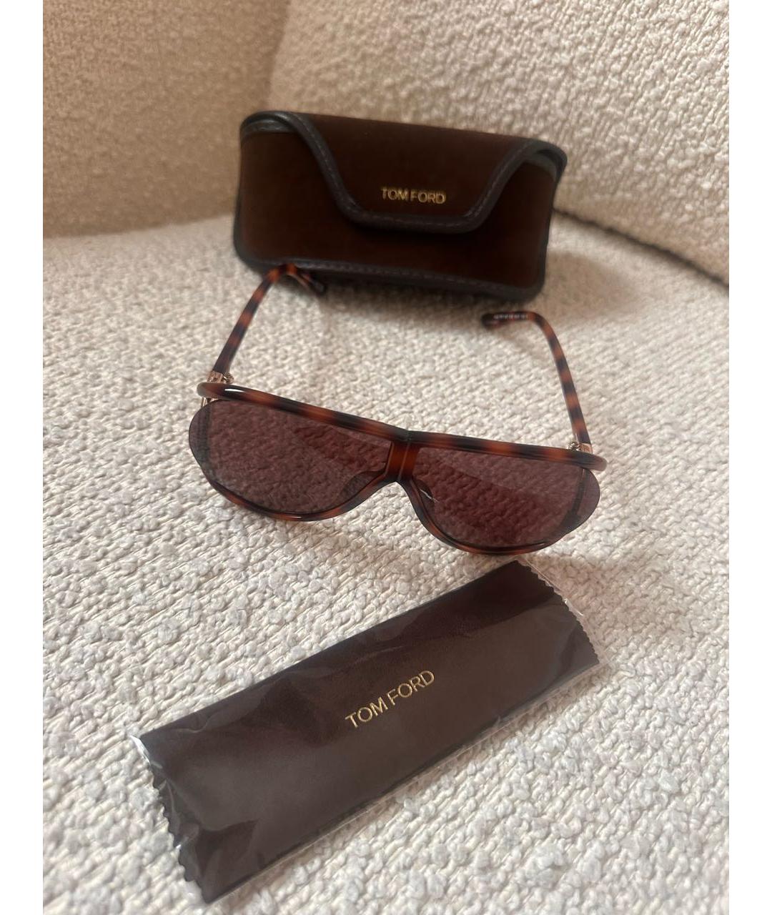 TOM FORD Бордовые пластиковые солнцезащитные очки, фото 6