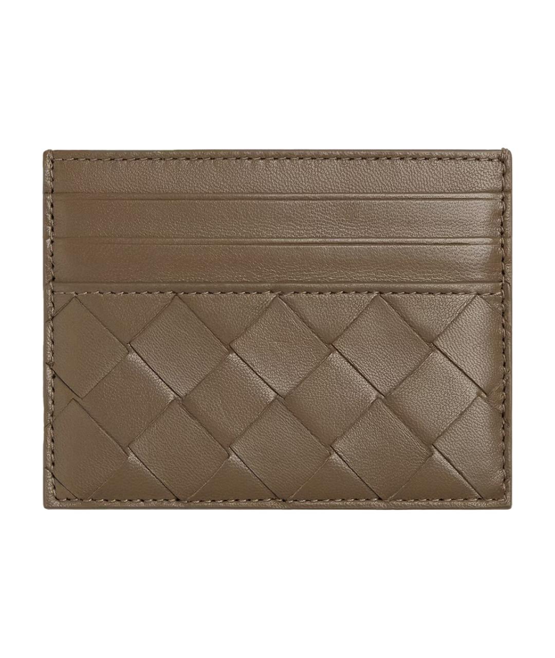BOTTEGA VENETA Хаки кожаный кардхолдер, фото 1