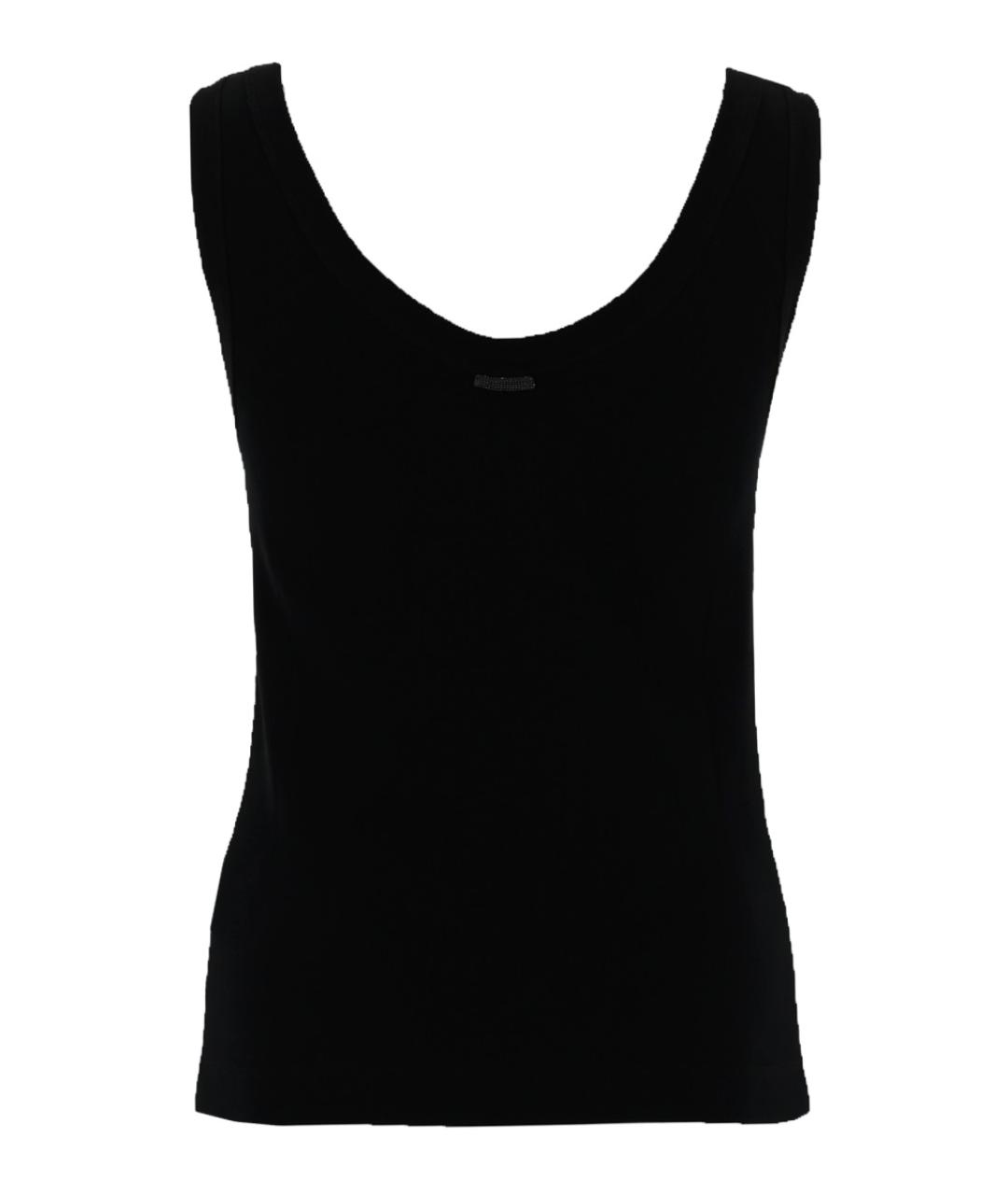 BRUNELLO CUCINELLI Черная хлопковая майка, фото 2