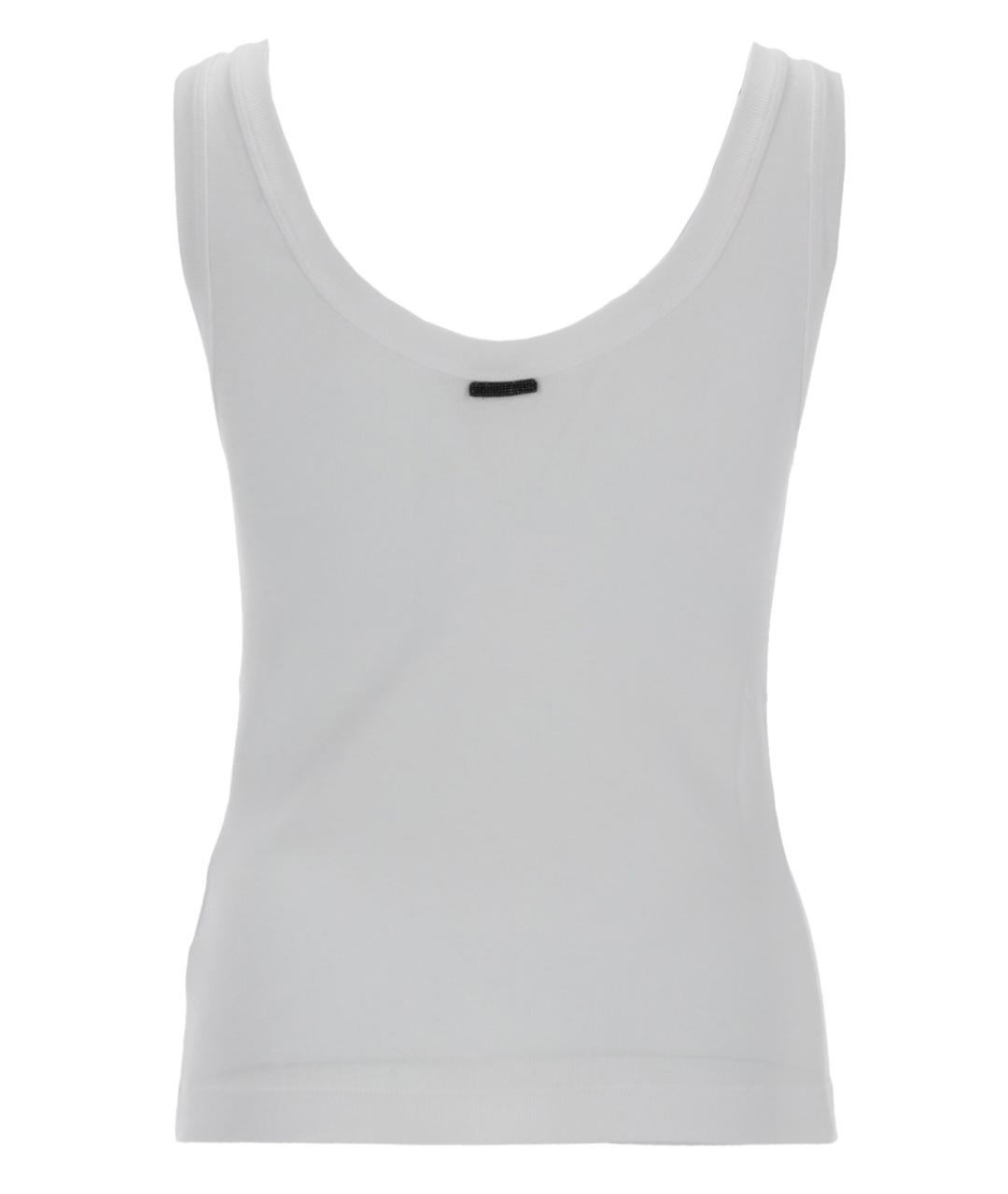 BRUNELLO CUCINELLI Белая хлопковая майка, фото 2