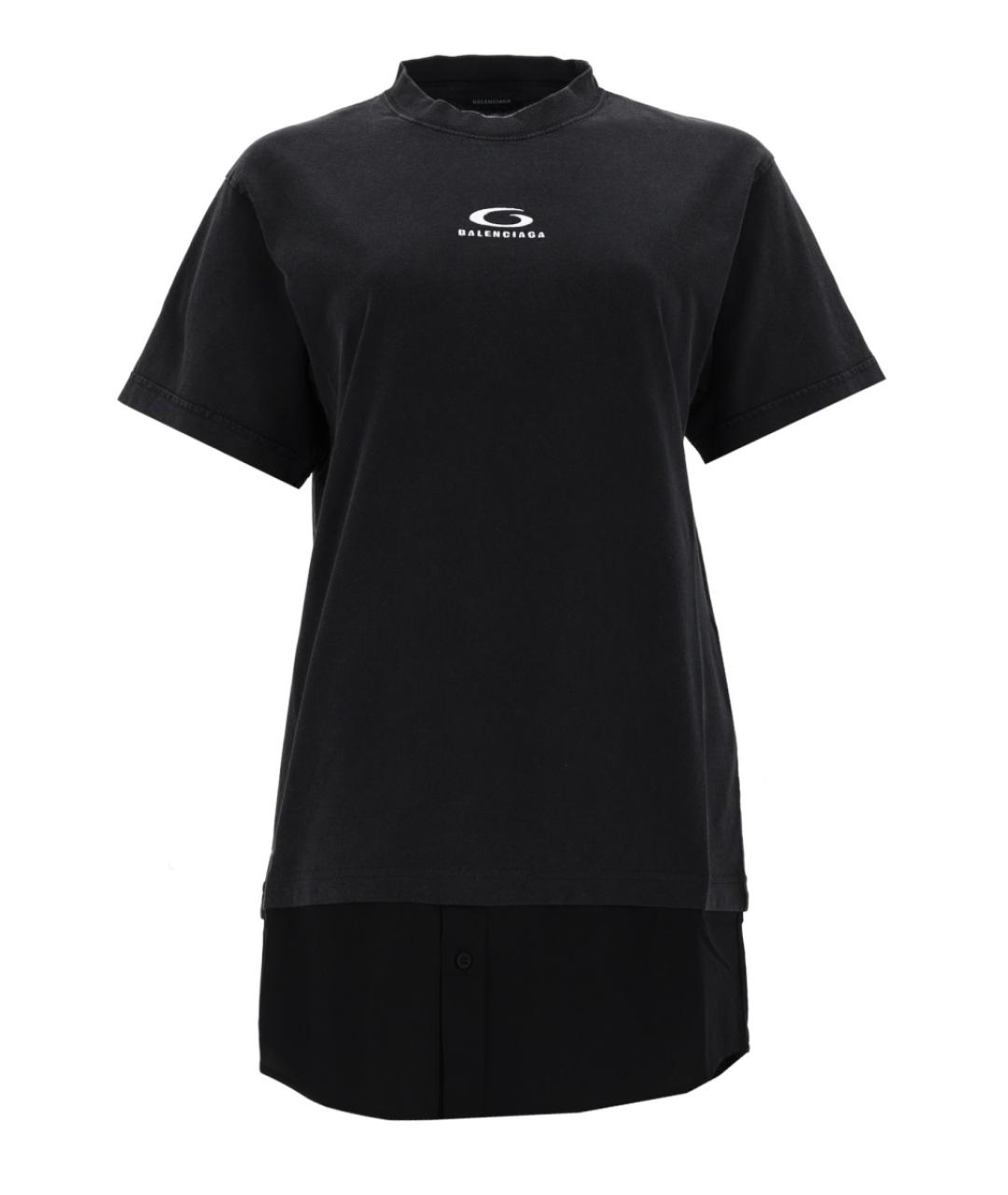 BALENCIAGA Черное хлопковое повседневное платье, фото 1