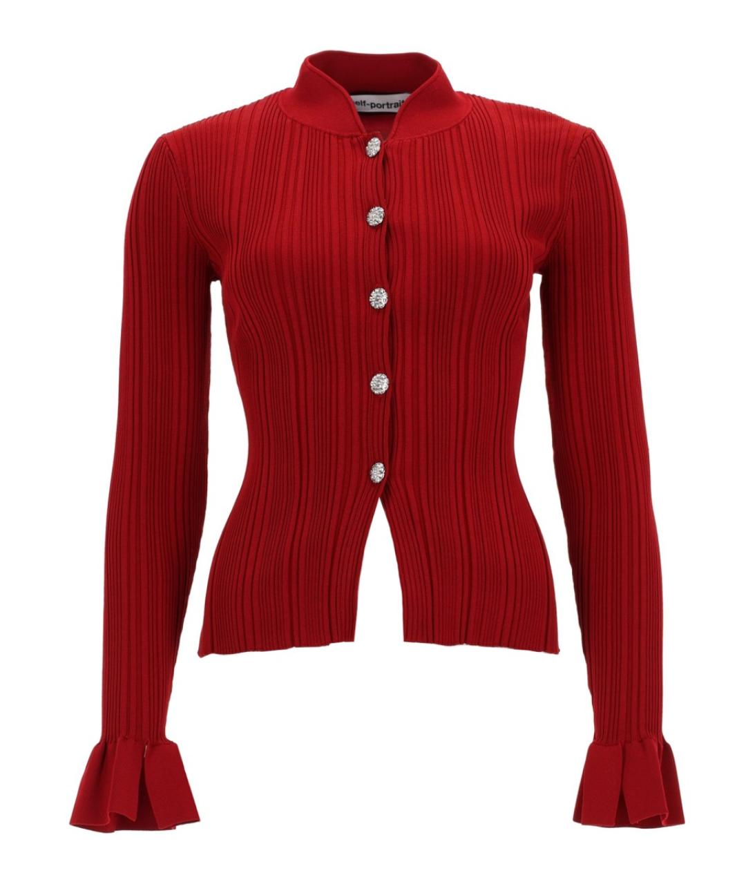 SELF-PORTRAIT Красный вискозный кардиган, фото 1