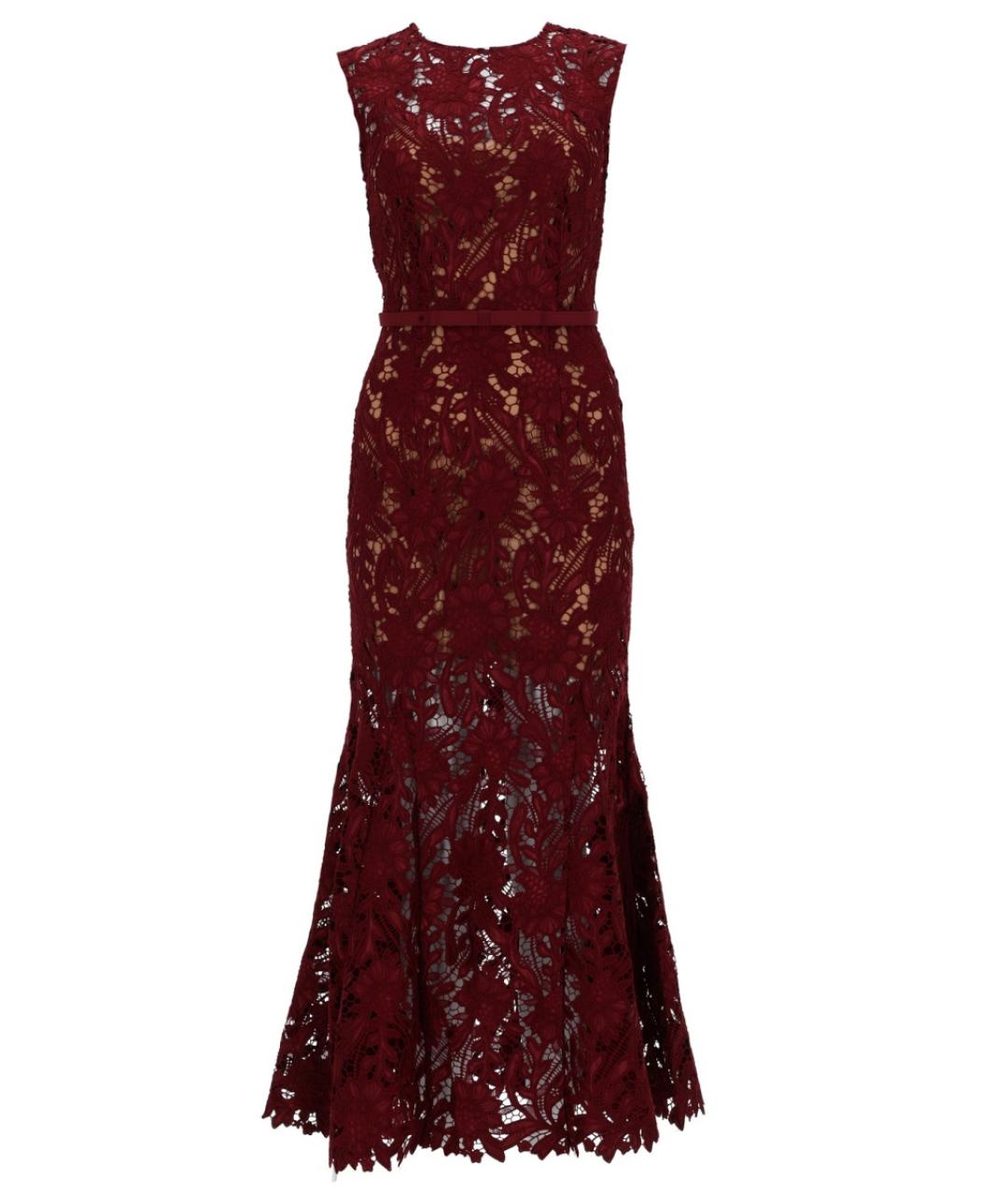 SELF-PORTRAIT Бордовое синтетическое платье, фото 1