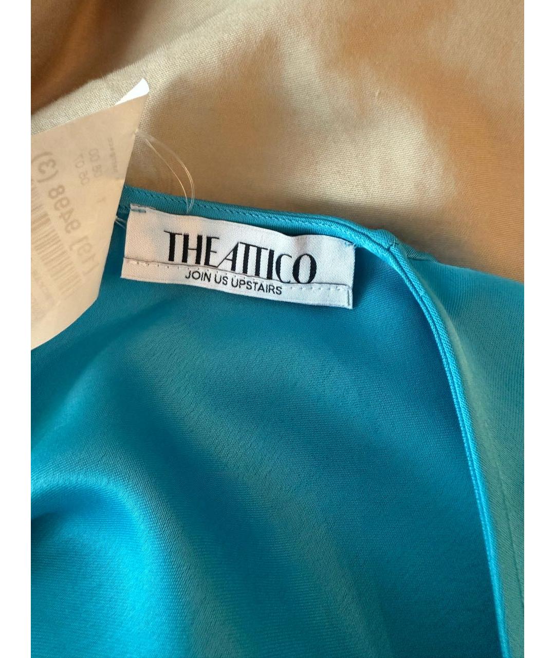 THE ATTICO Голубое шелковое повседневное платье, фото 3
