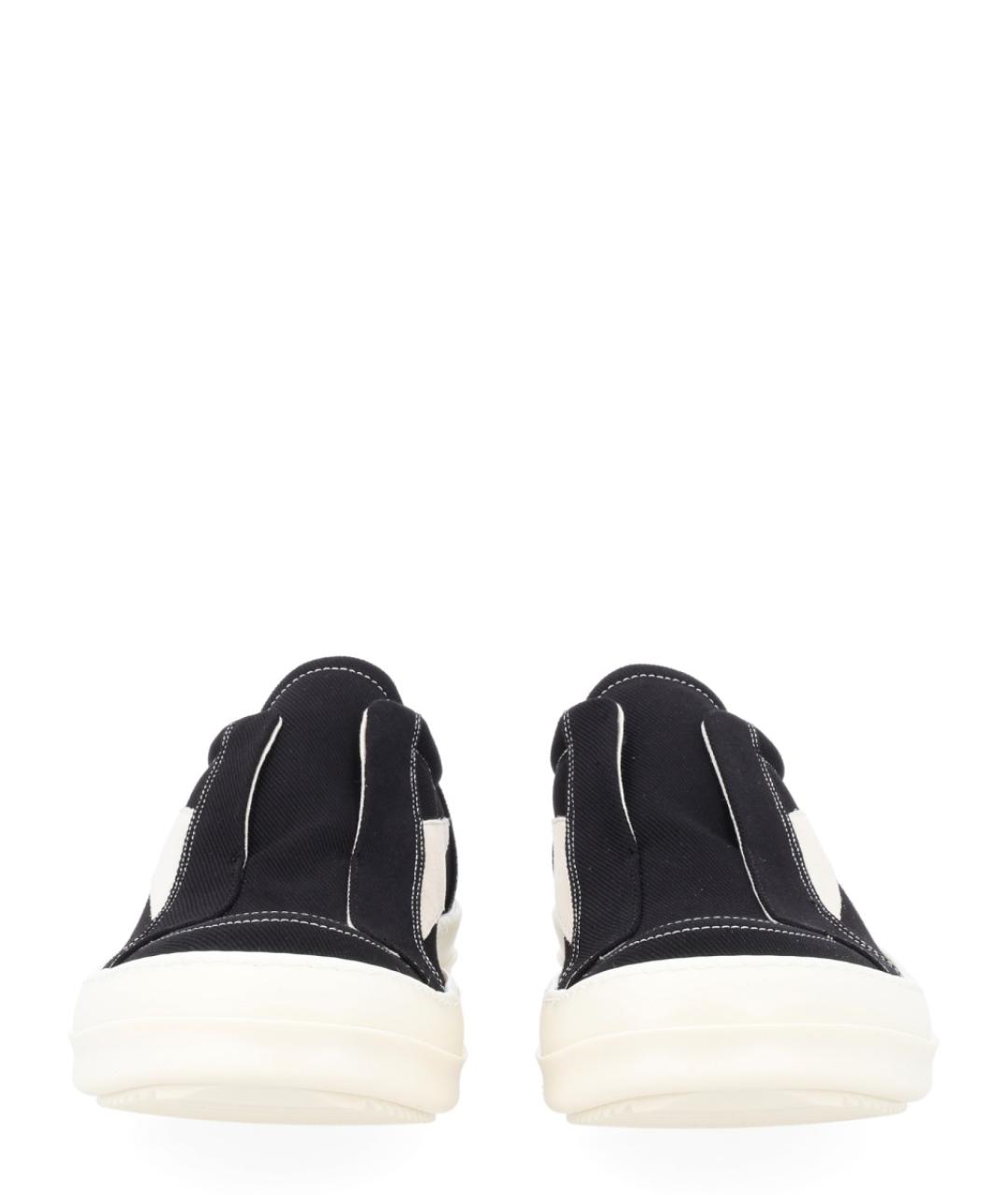 RICK OWENS DRKSHDW Черные текстильные низкие кроссовки / кеды, фото 3