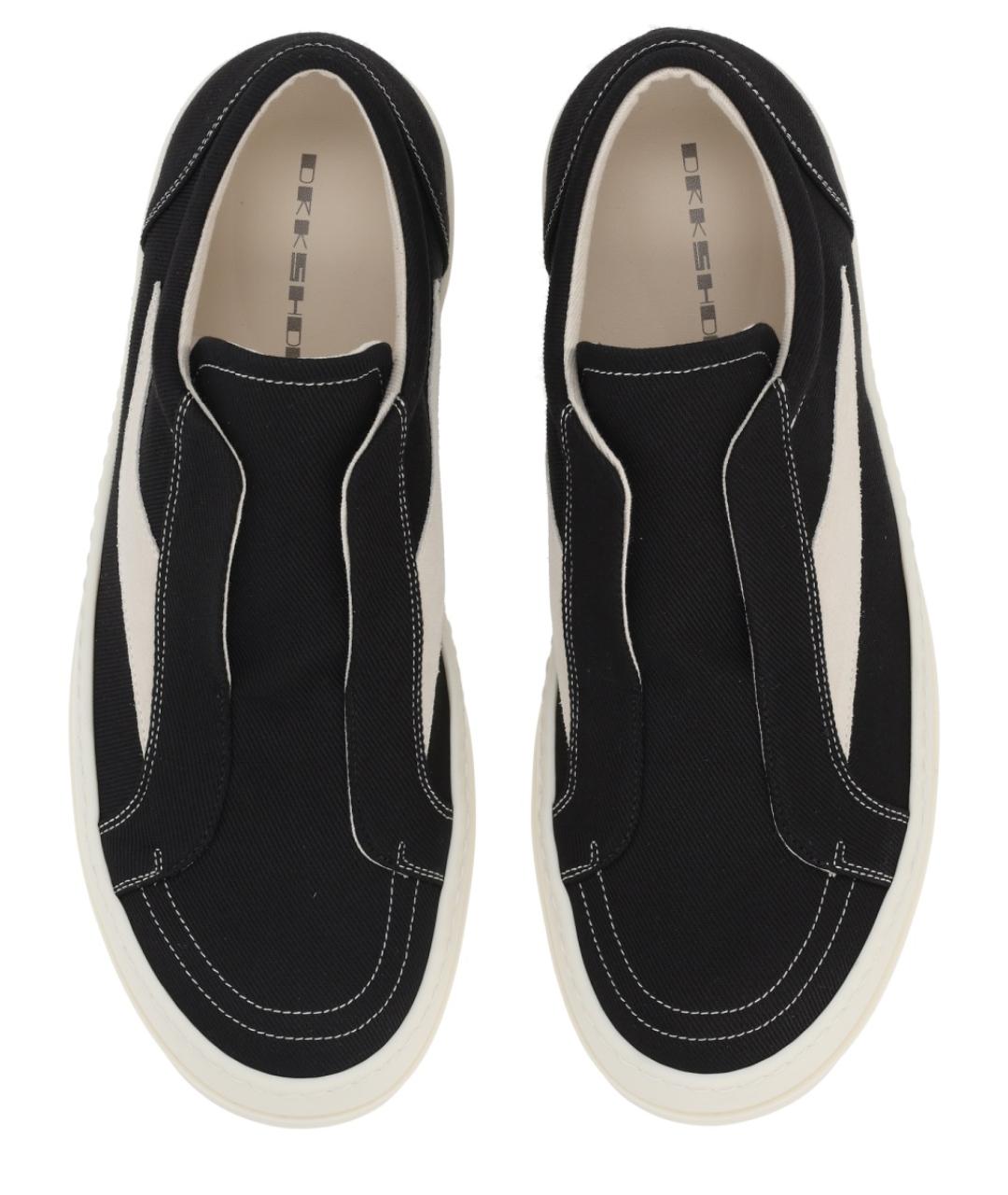 RICK OWENS DRKSHDW Черные текстильные низкие кроссовки / кеды, фото 5