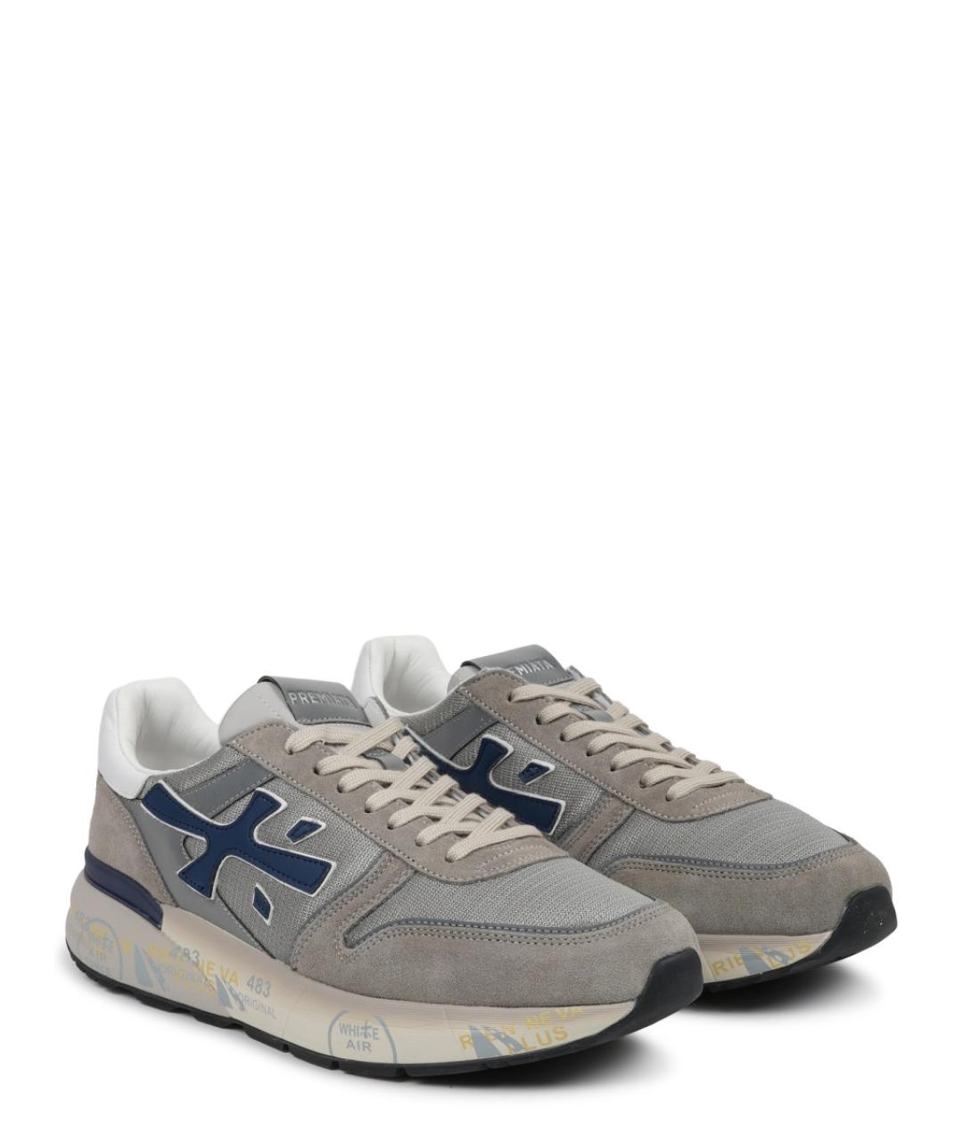 PREMIATA Серые замшевые низкие кроссовки / кеды, фото 2