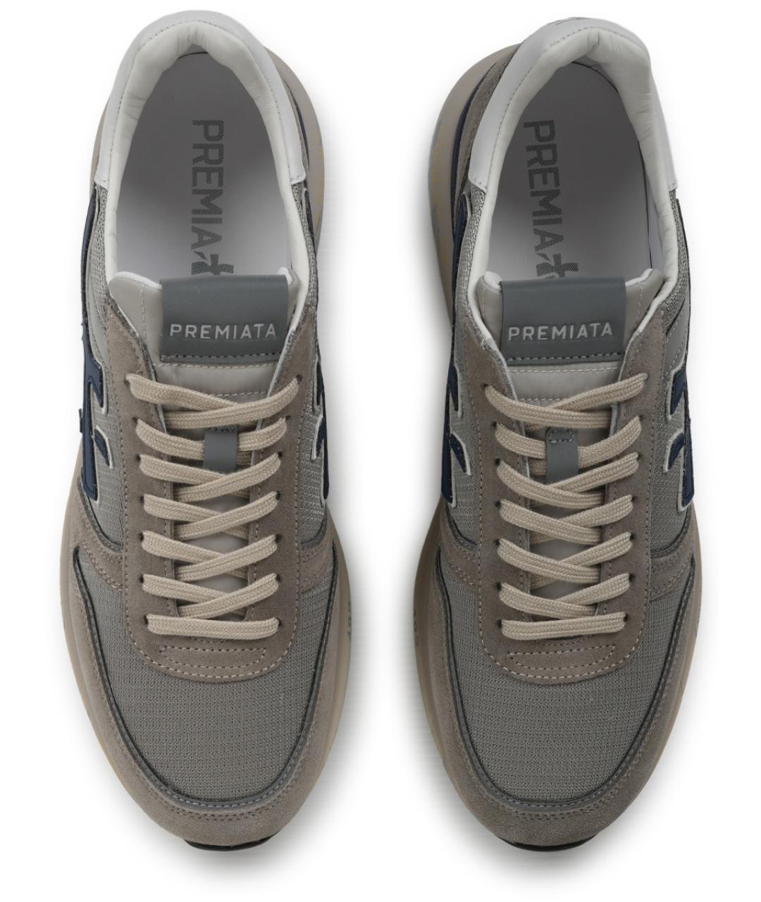 PREMIATA Серые замшевые низкие кроссовки / кеды, фото 5