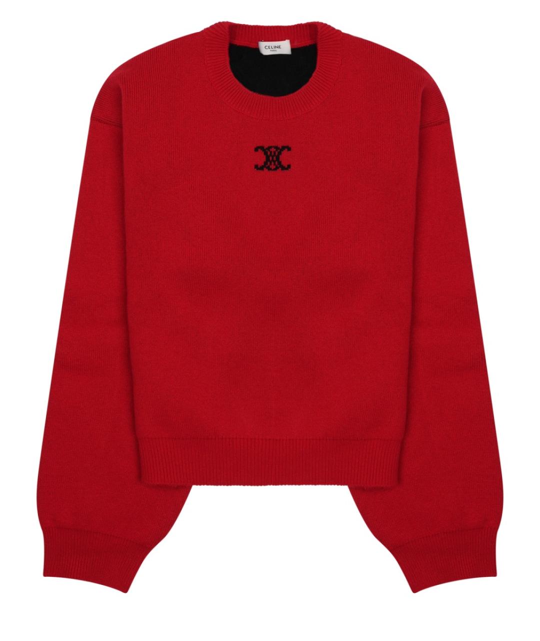 CELINE Красный кашемировый джемпер / свитер, фото 1