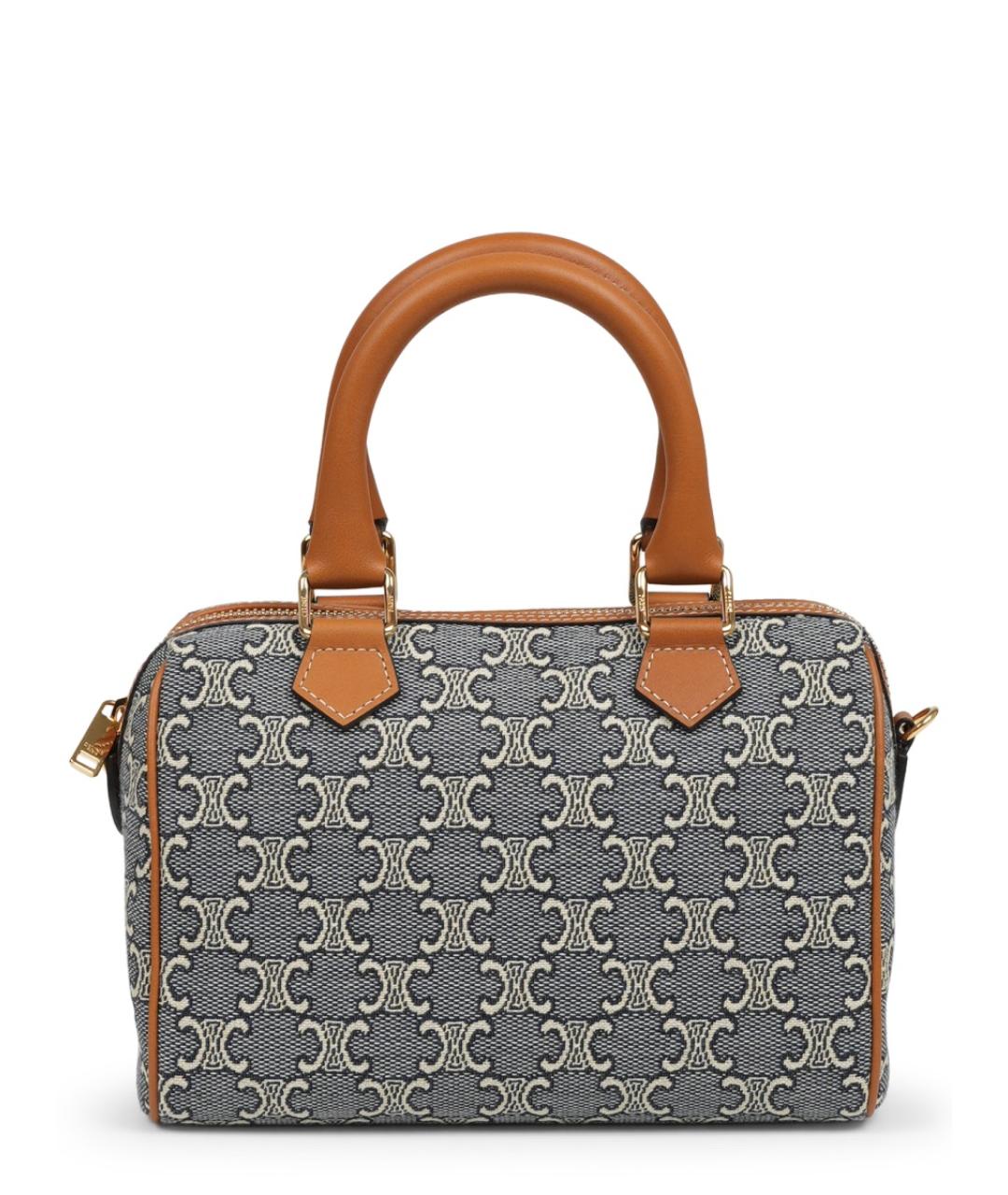 CELINE Синяя тканевая сумка с короткими ручками, фото 1