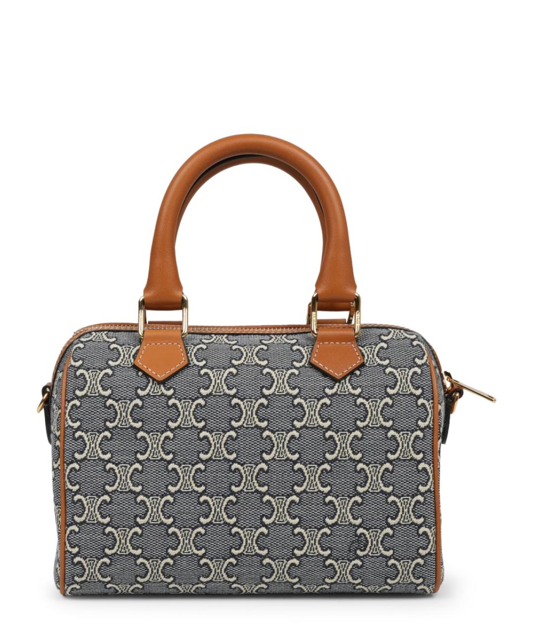 CELINE Синяя тканевая сумка с короткими ручками, фото 3