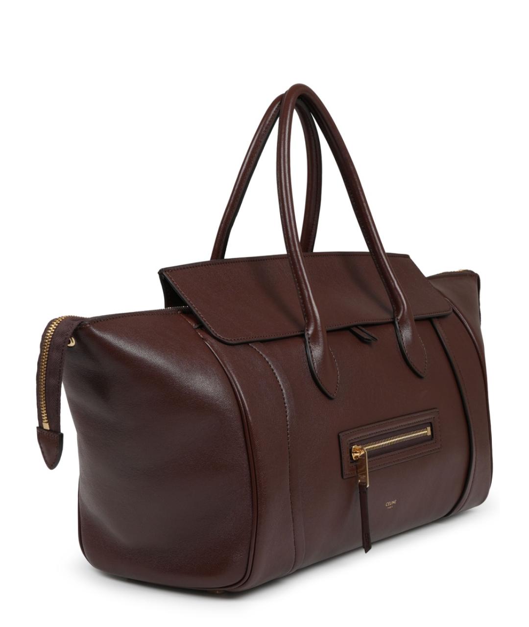 CELINE Коричневая кожаная сумка тоут, фото 2