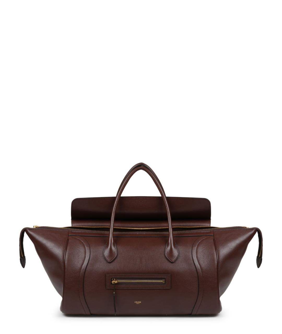 CELINE Коричневая кожаная сумка тоут, фото 4