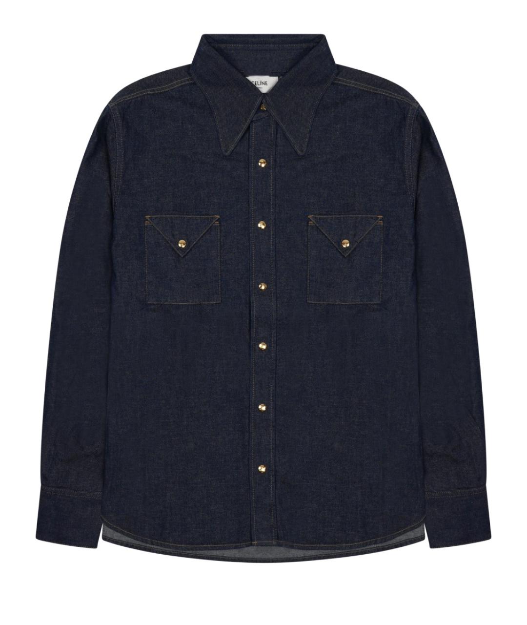 CELINE Темно-синяя хлопковая рубашка, фото 1