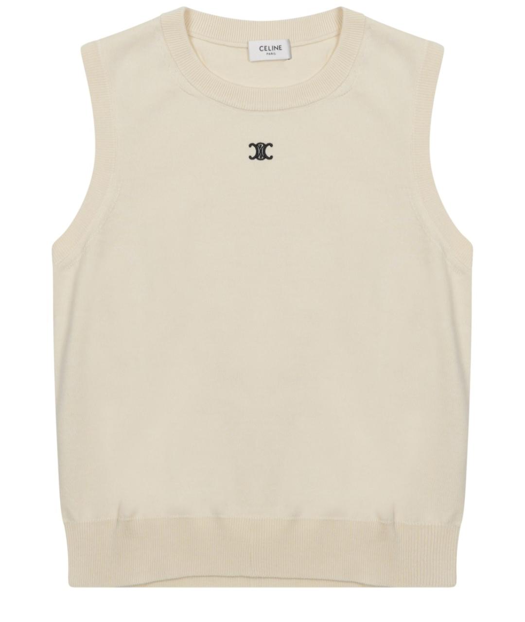 CELINE Белая шерстяная жилетка, фото 1