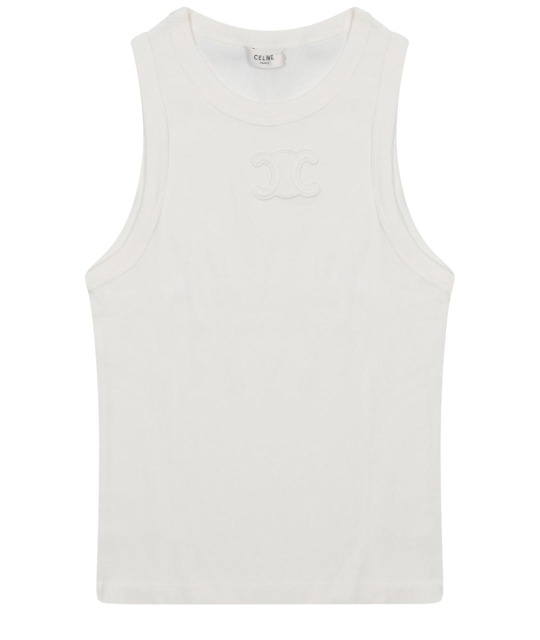 CELINE Белая хлопковая майка, фото 1