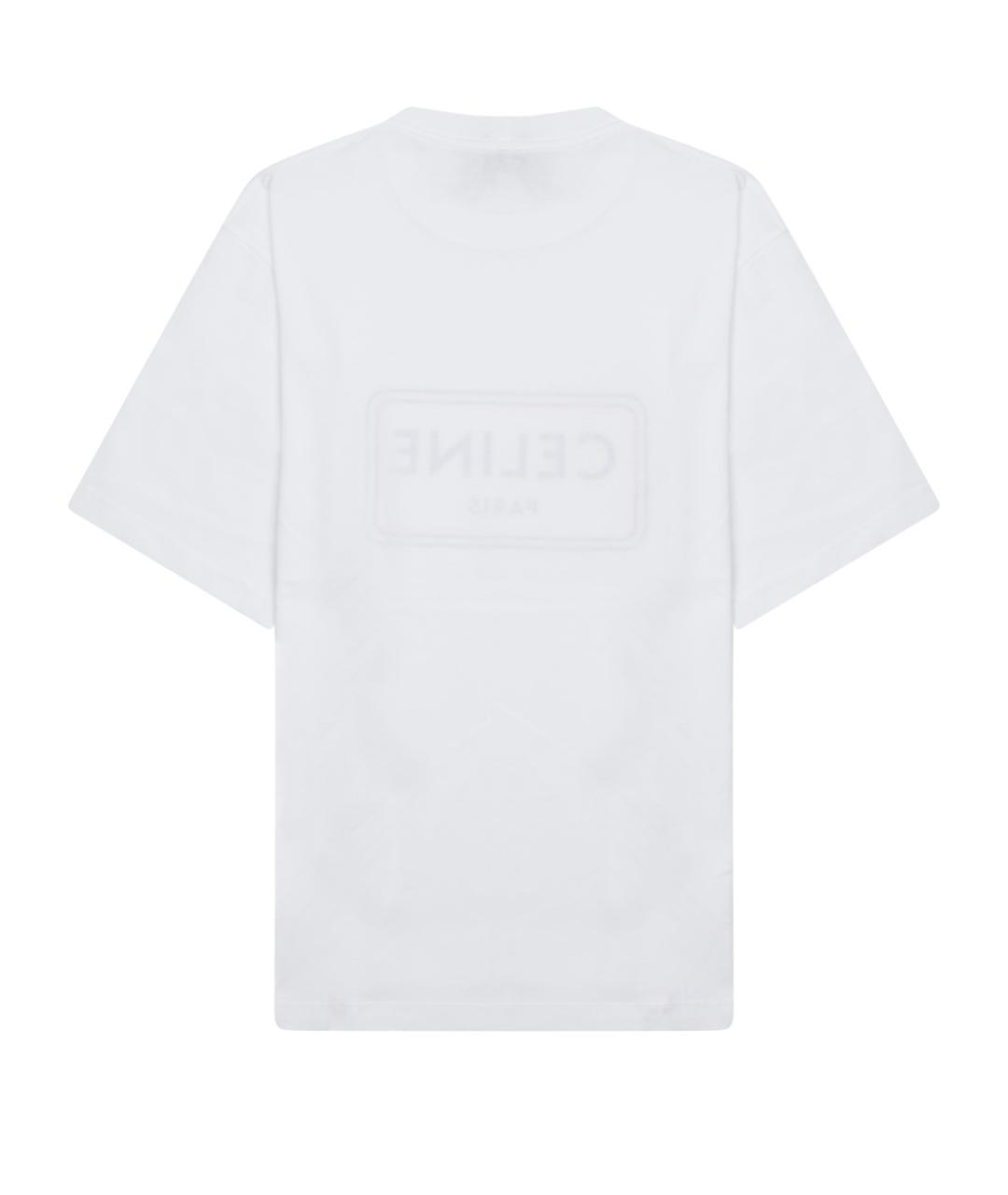 CELINE Белая хлопковая футболка, фото 2