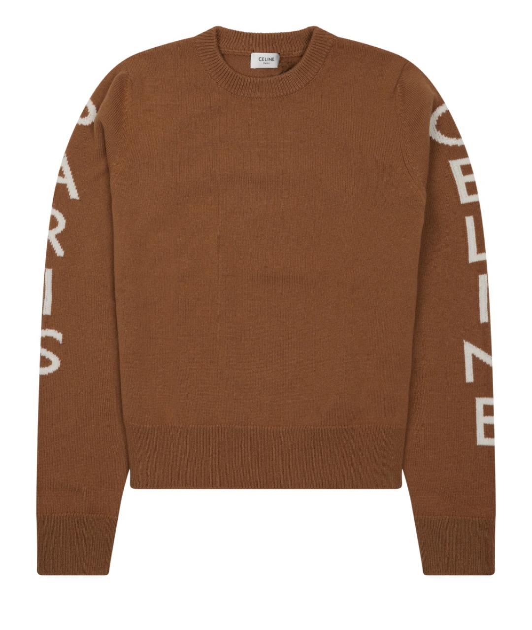 CELINE Коричневый шерстяной джемпер / свитер, фото 1