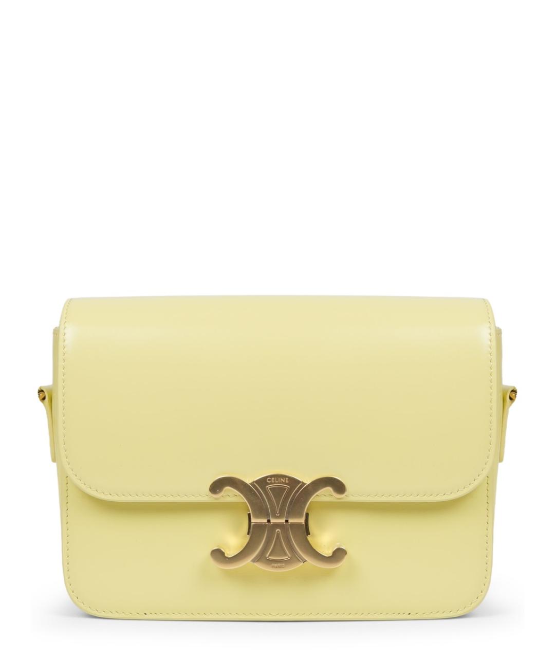 CELINE Желтая кожаная сумка через плечо, фото 1