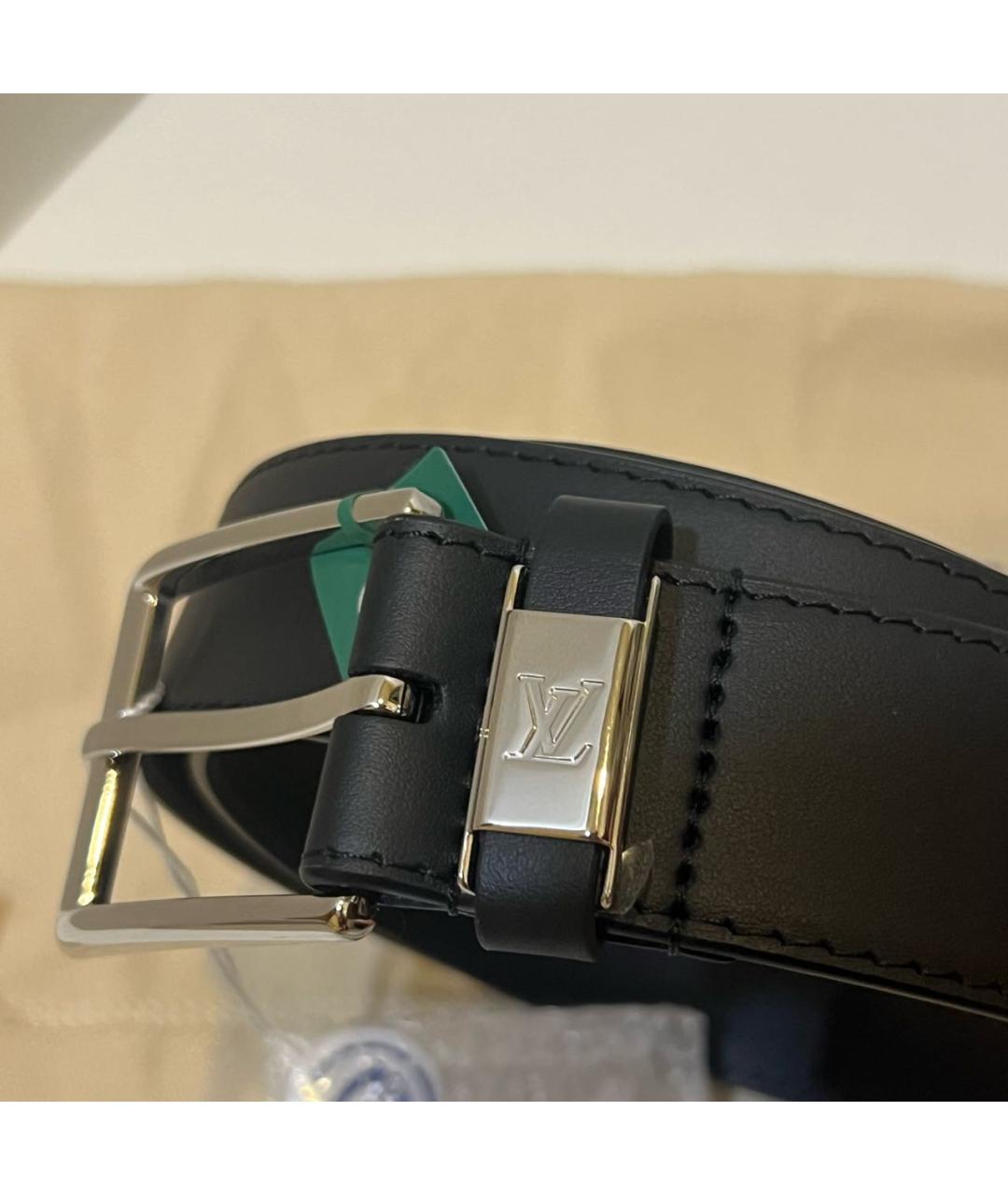 LOUIS VUITTON Черный кожаный ремень, фото 6