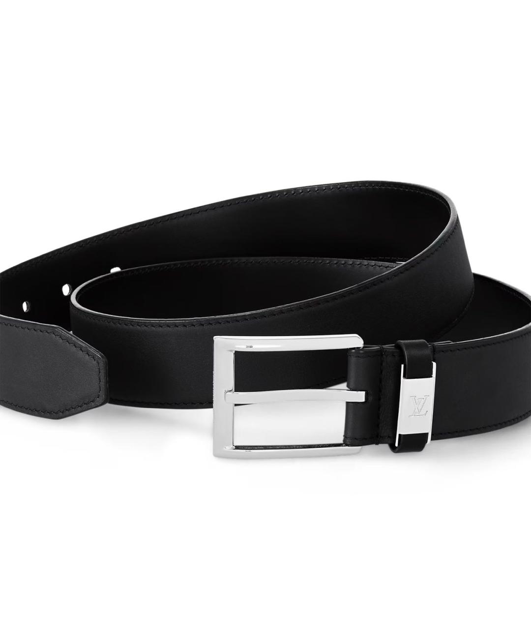 LOUIS VUITTON Черный кожаный ремень, фото 2