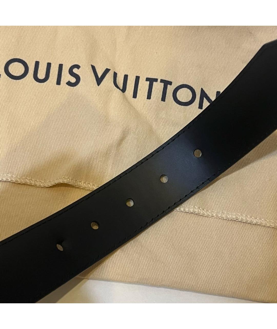 LOUIS VUITTON Черный кожаный ремень, фото 8