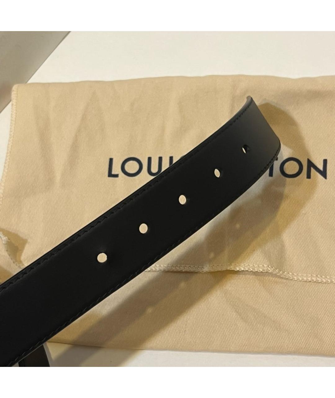 LOUIS VUITTON Черный кожаный ремень, фото 7