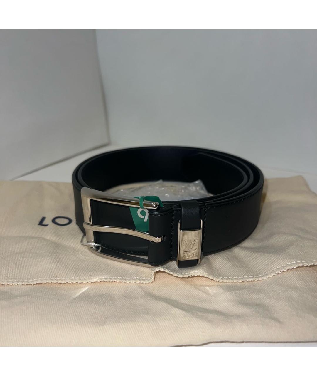 LOUIS VUITTON Черный кожаный ремень, фото 5