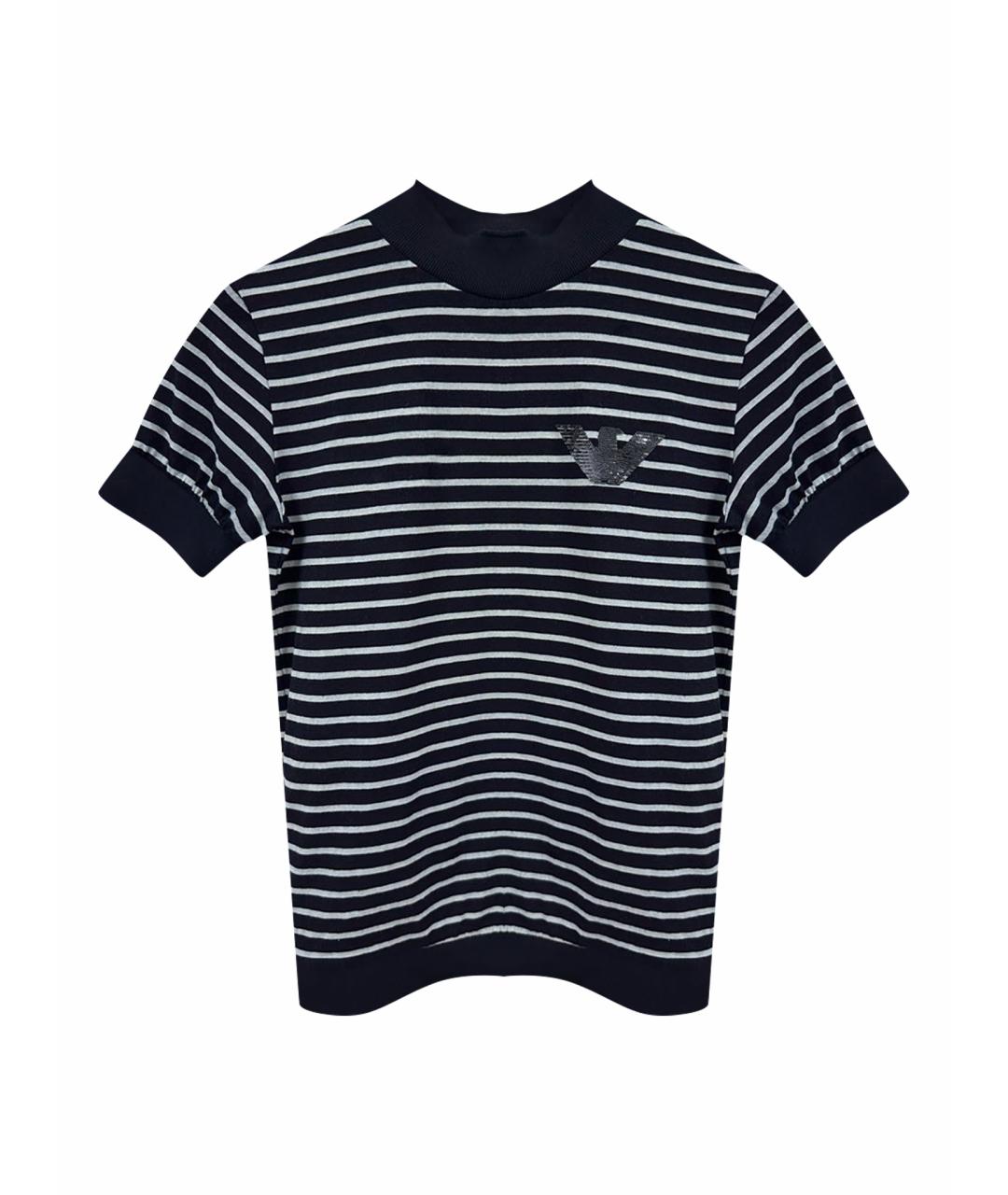 EMPORIO ARMANI Синяя хлопковая футболка, фото 1