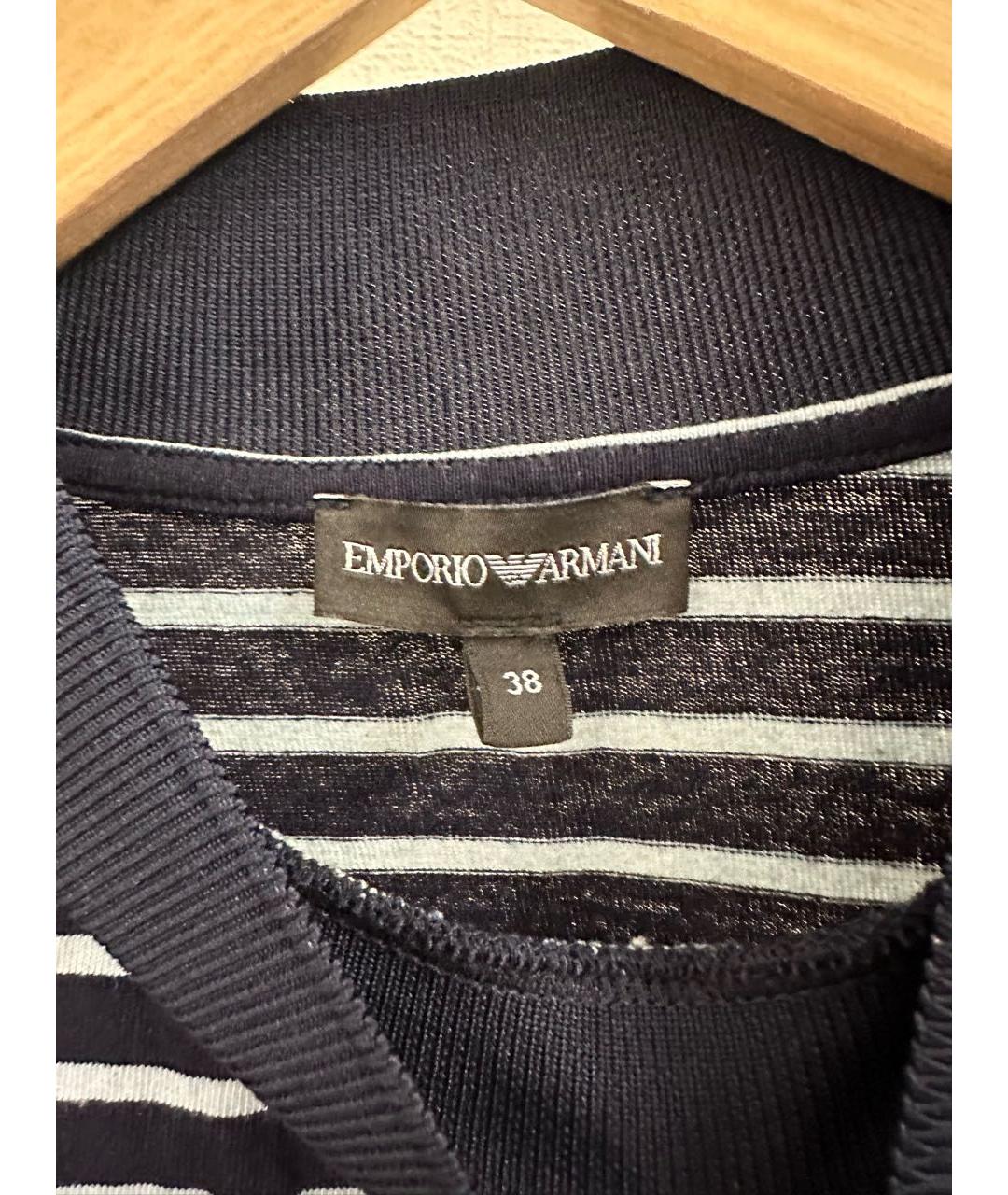 EMPORIO ARMANI Синяя хлопковая футболка, фото 3