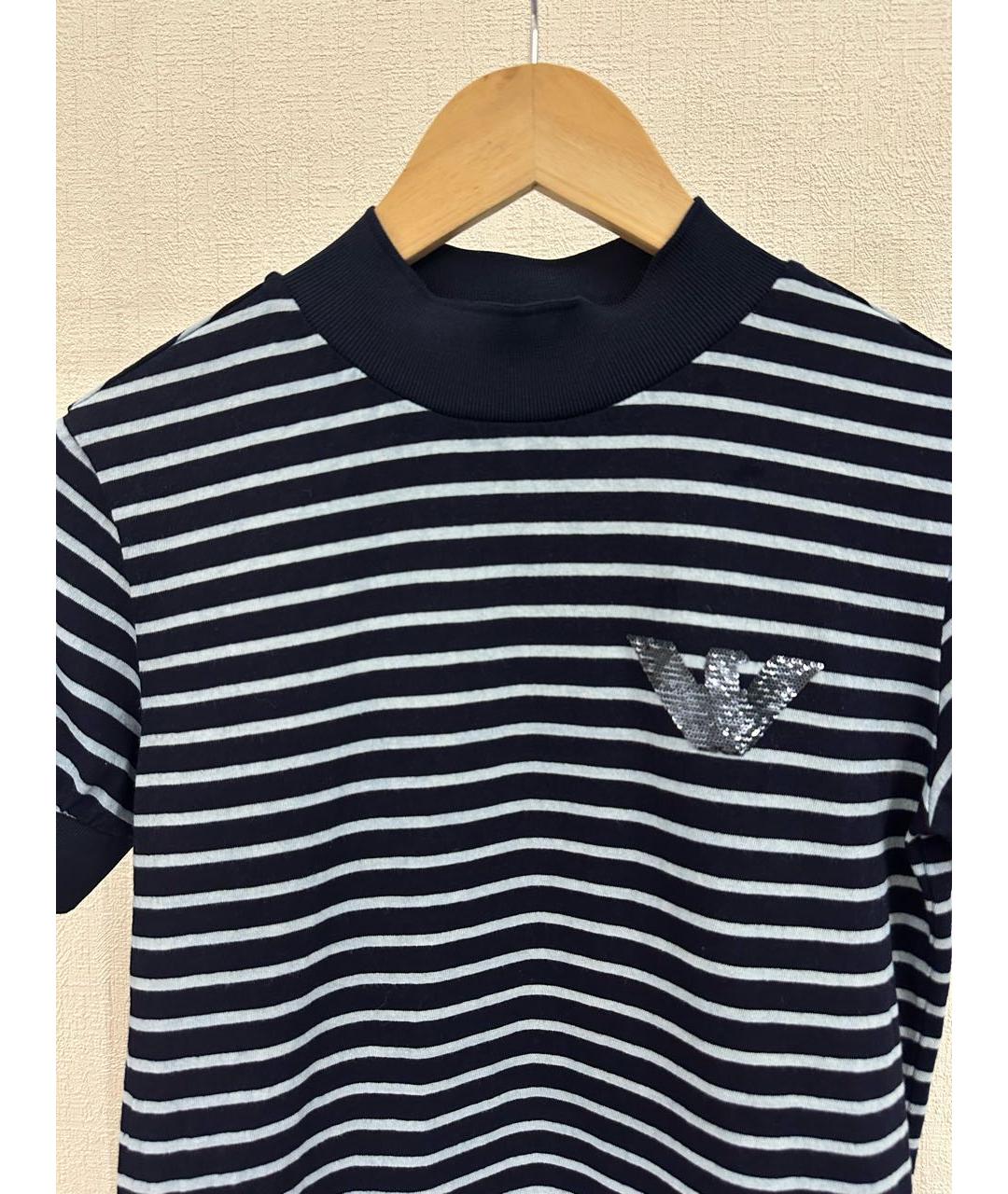 EMPORIO ARMANI Синяя хлопковая футболка, фото 6