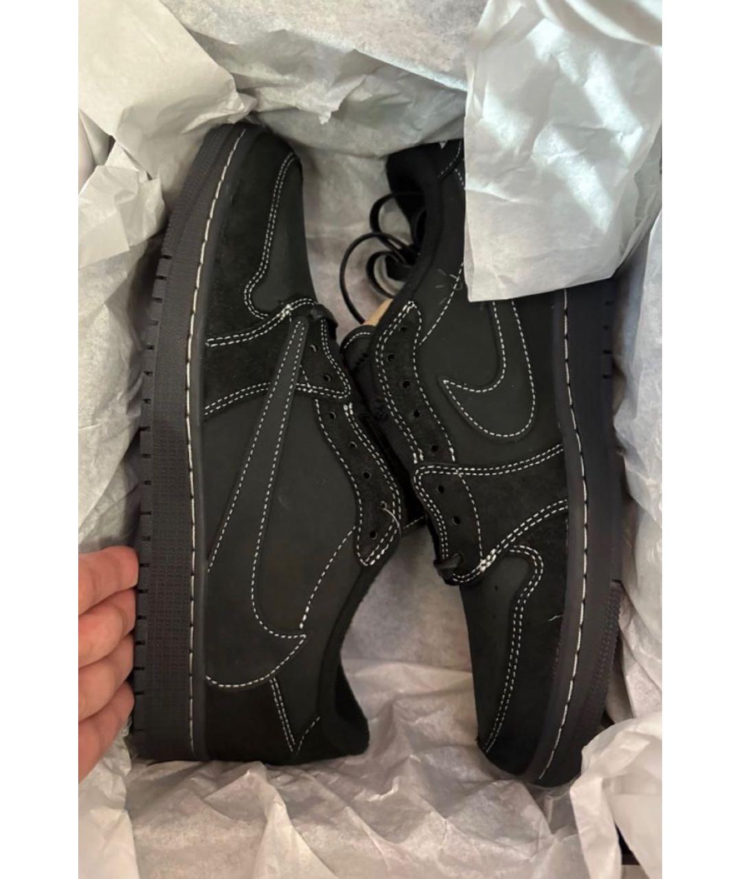 JORDAN Черные замшевые низкие кроссовки / кеды, фото 3