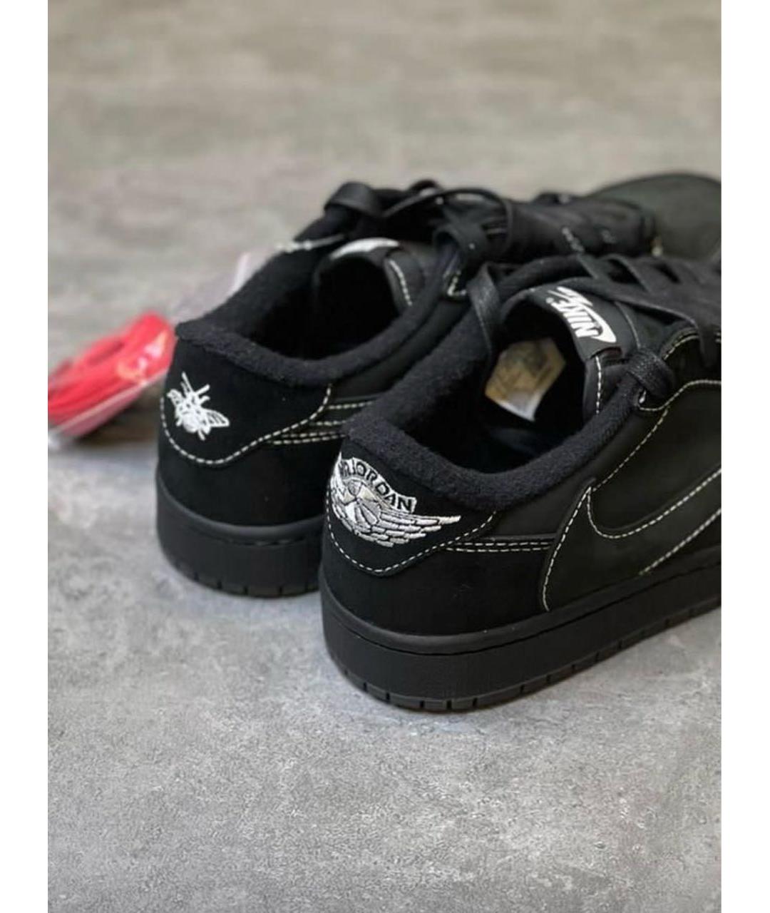 JORDAN Черные замшевые низкие кроссовки / кеды, фото 4