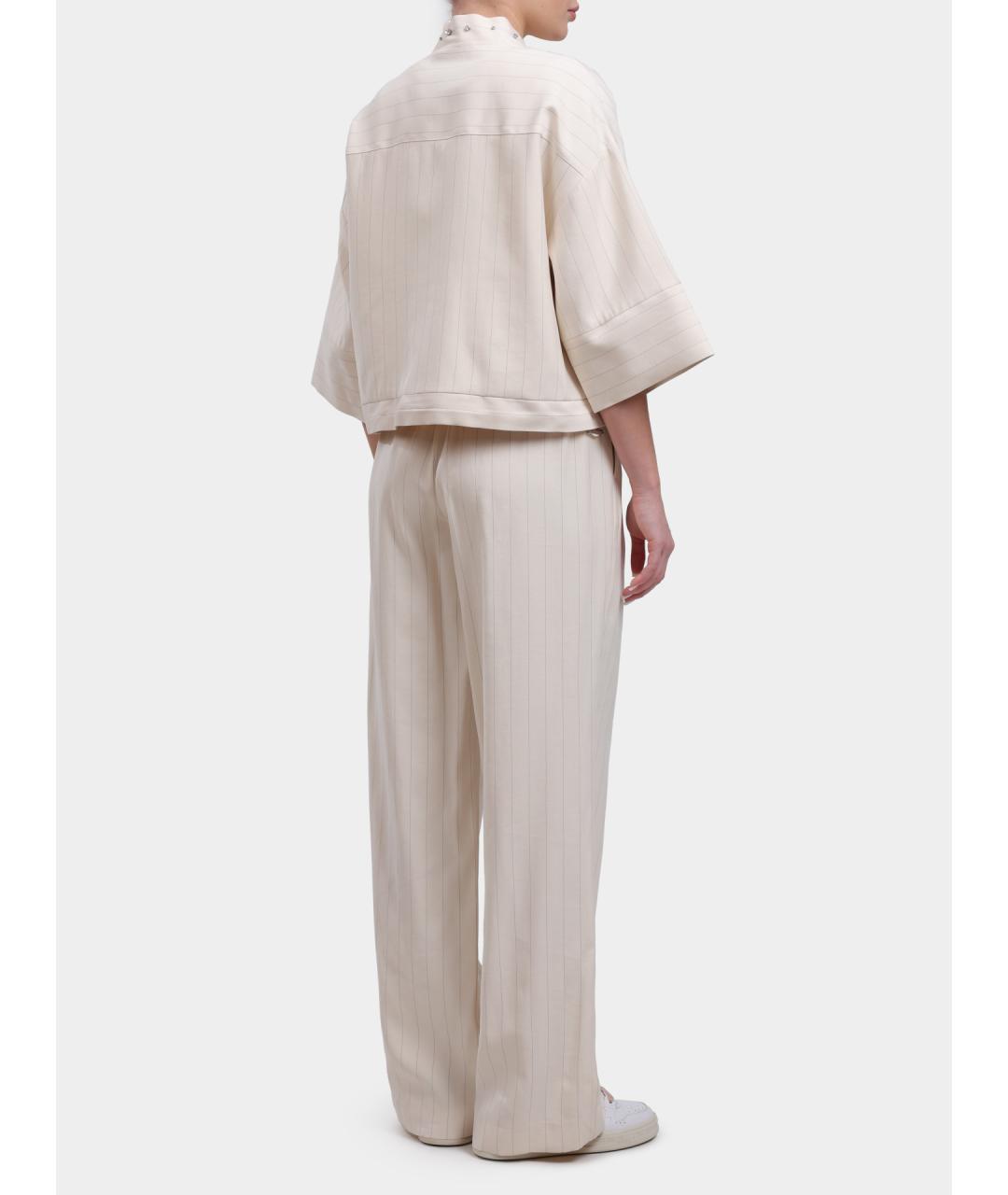 LIU JO Бежевые прямые брюки, фото 4