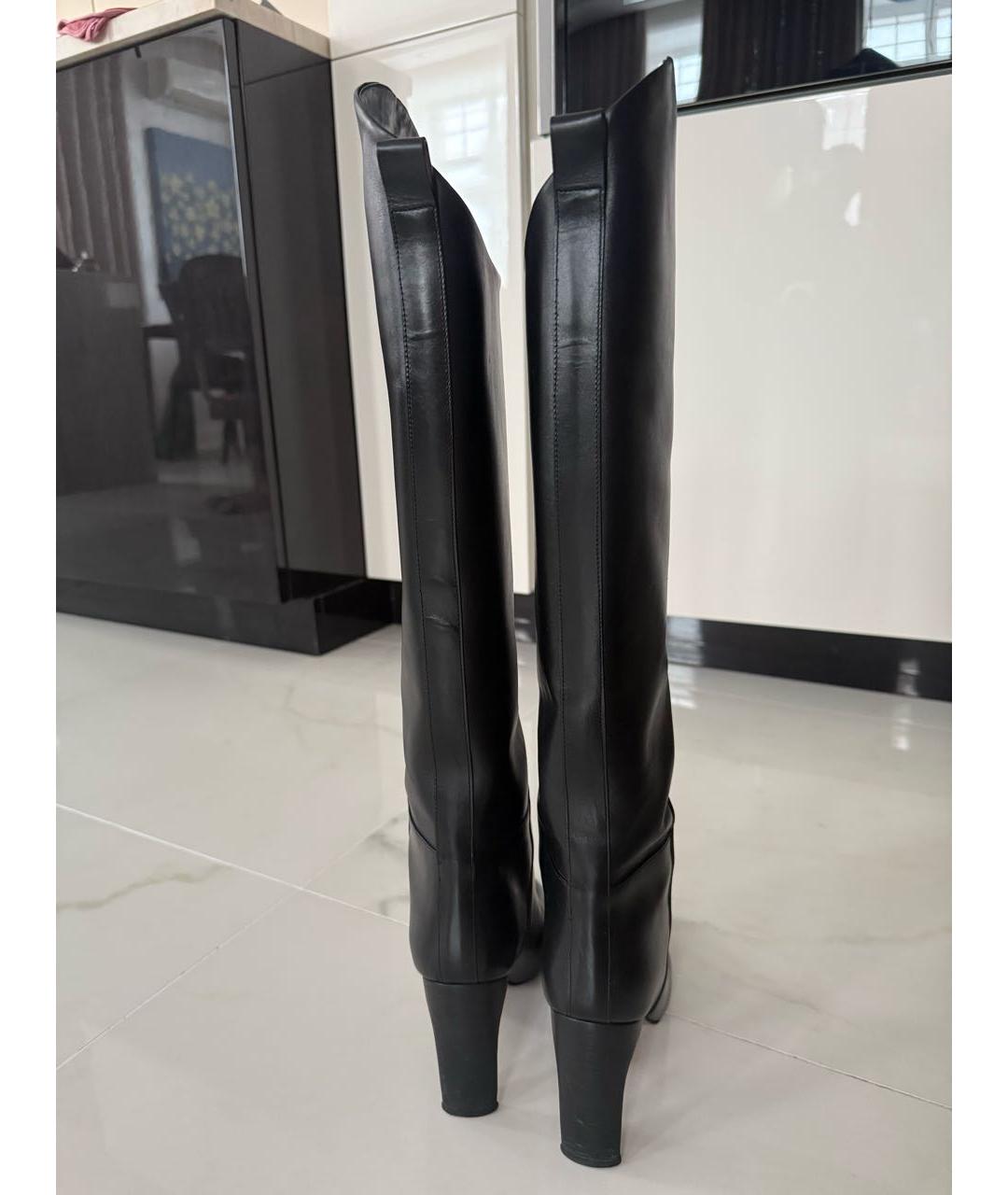 JIL SANDER Черные кожаные сапоги, фото 4